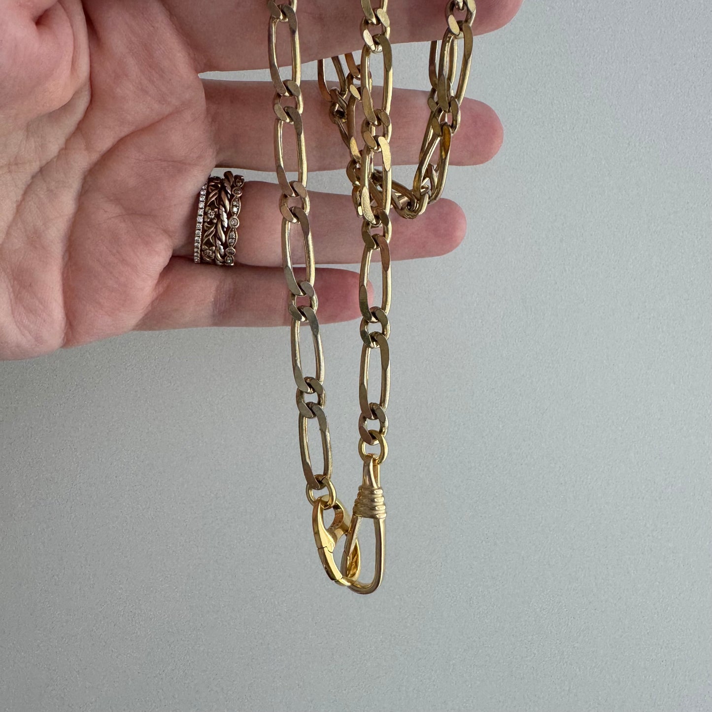 reimagined V I N T A G E // modern day watch chain / re-worked gold over sterling silver one-to-one figaro chain / 18", 21.5g