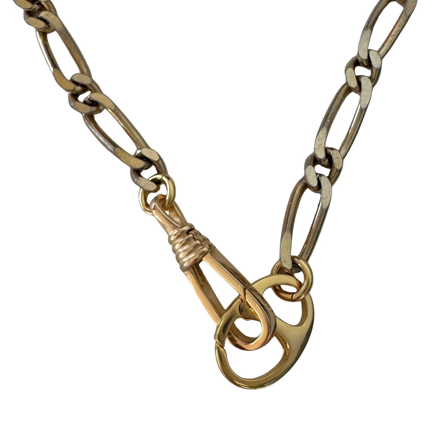 reimagined V I N T A G E // modern day watch chain / re-worked gold over sterling silver one-to-one figaro chain / 18", 21.5g