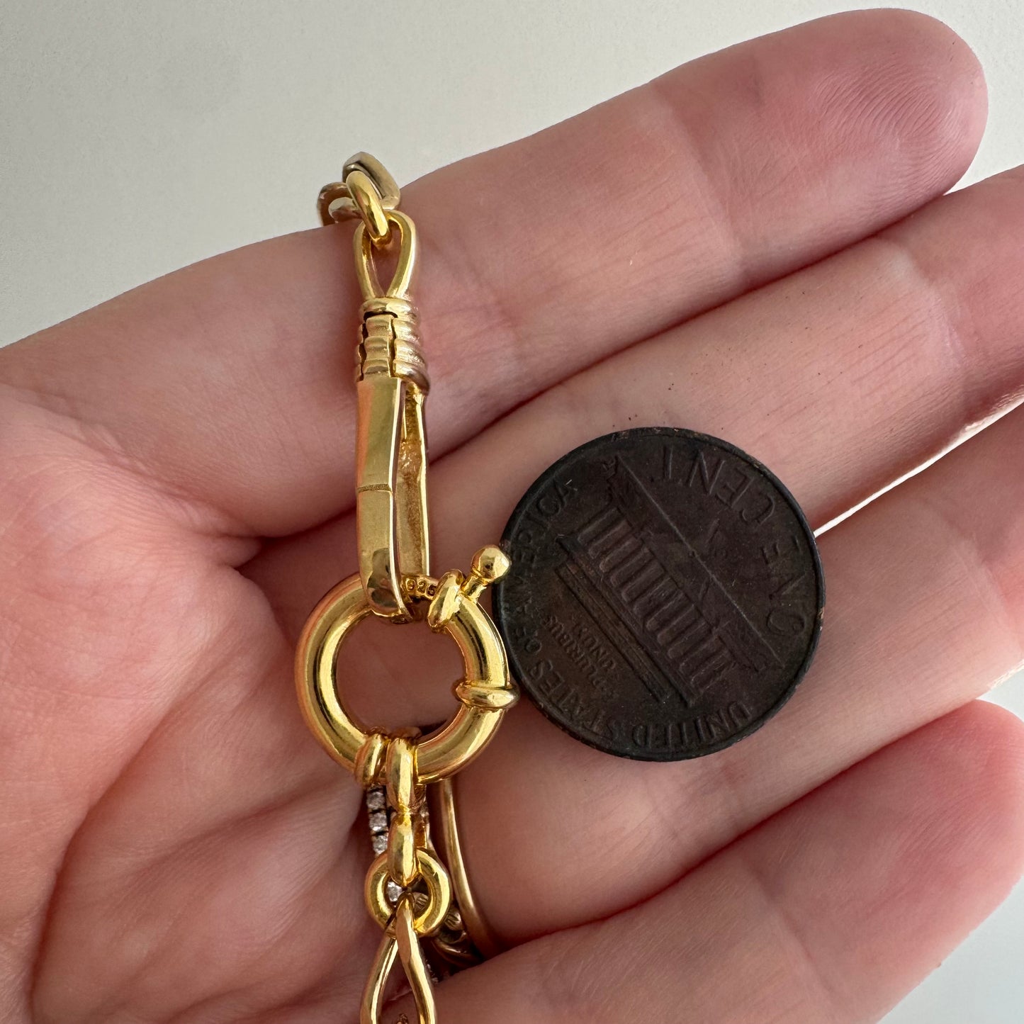 reimagined V I N T A G E // modern day watch chain / re-worked gold over sterling silver oval curb chain necklace / 18.5", 16.9g