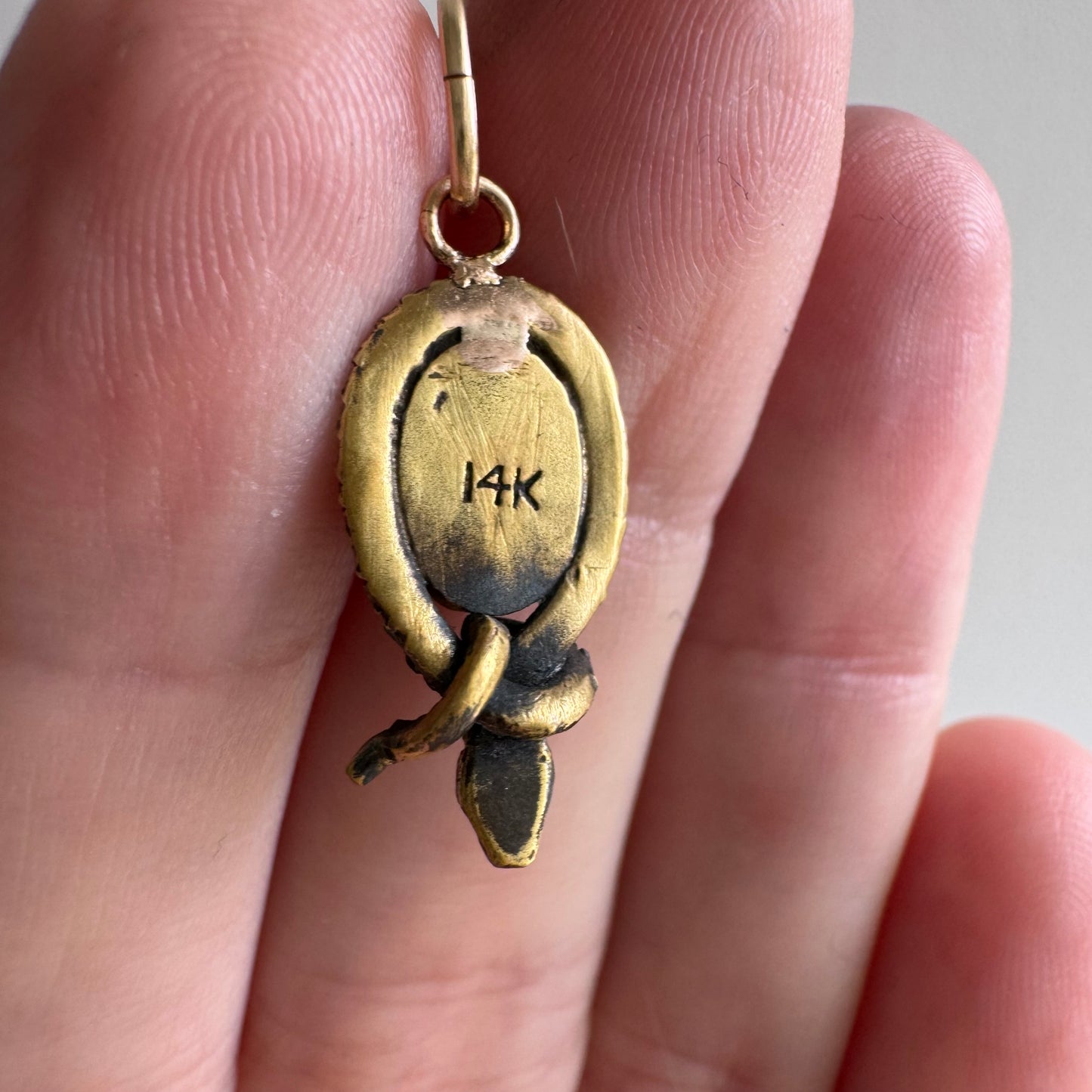 reimagined A N T I Q U E // charming serpent / 14k yellow gold and natural turquoise / a hat pin conversion pendant