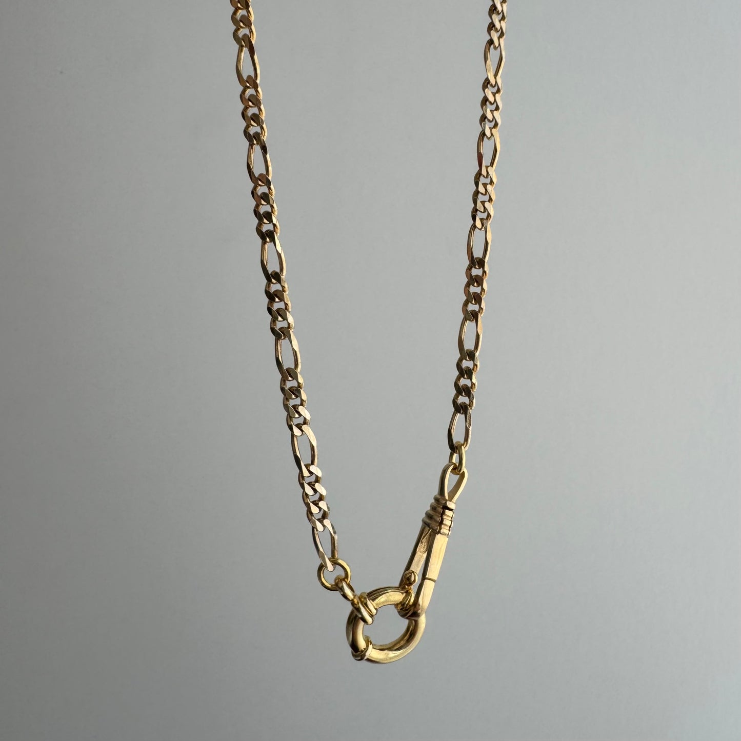 reimagined V I N T A G E // modern day watch chain / re-worked gold over sterling silver three-to-one figaro chain / 24.25", 16g