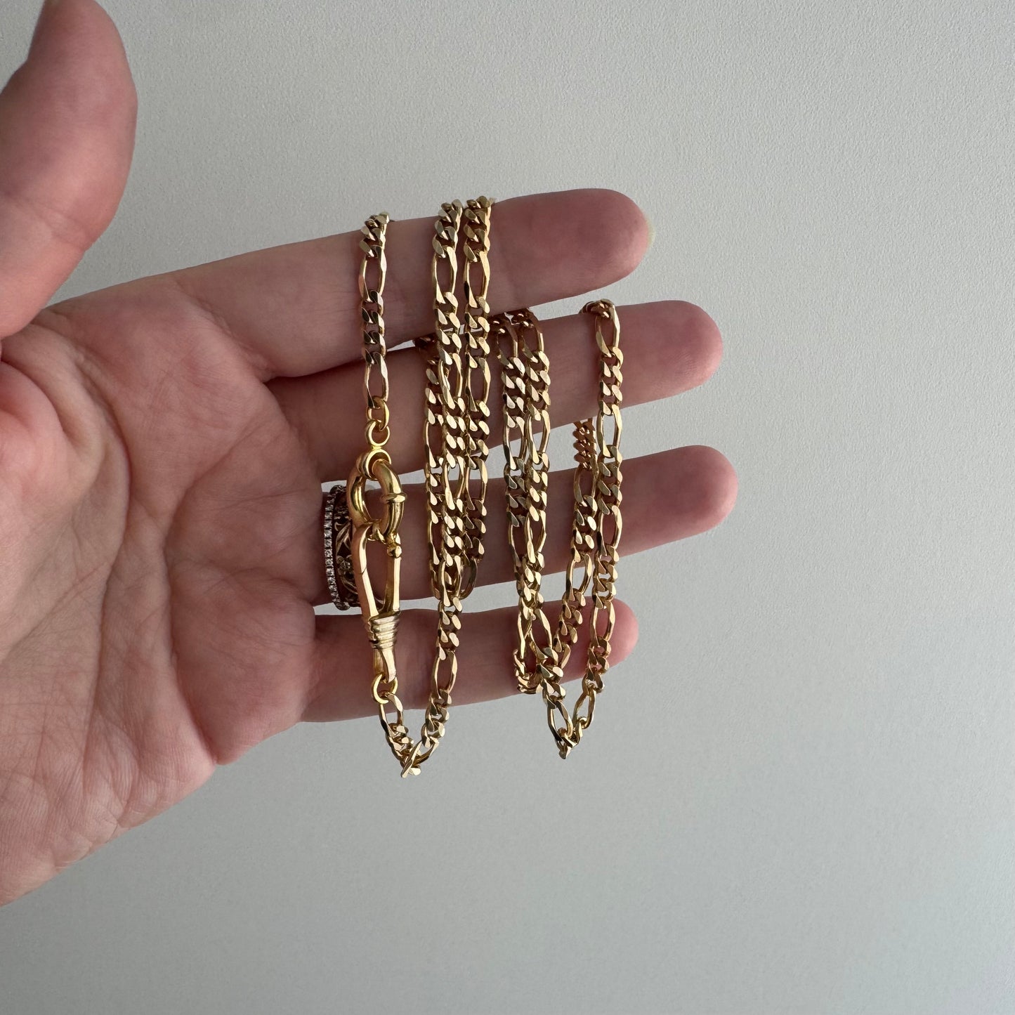 reimagined V I N T A G E // modern day watch chain / re-worked gold over sterling silver three-to-one figaro chain / 24.25", 16g