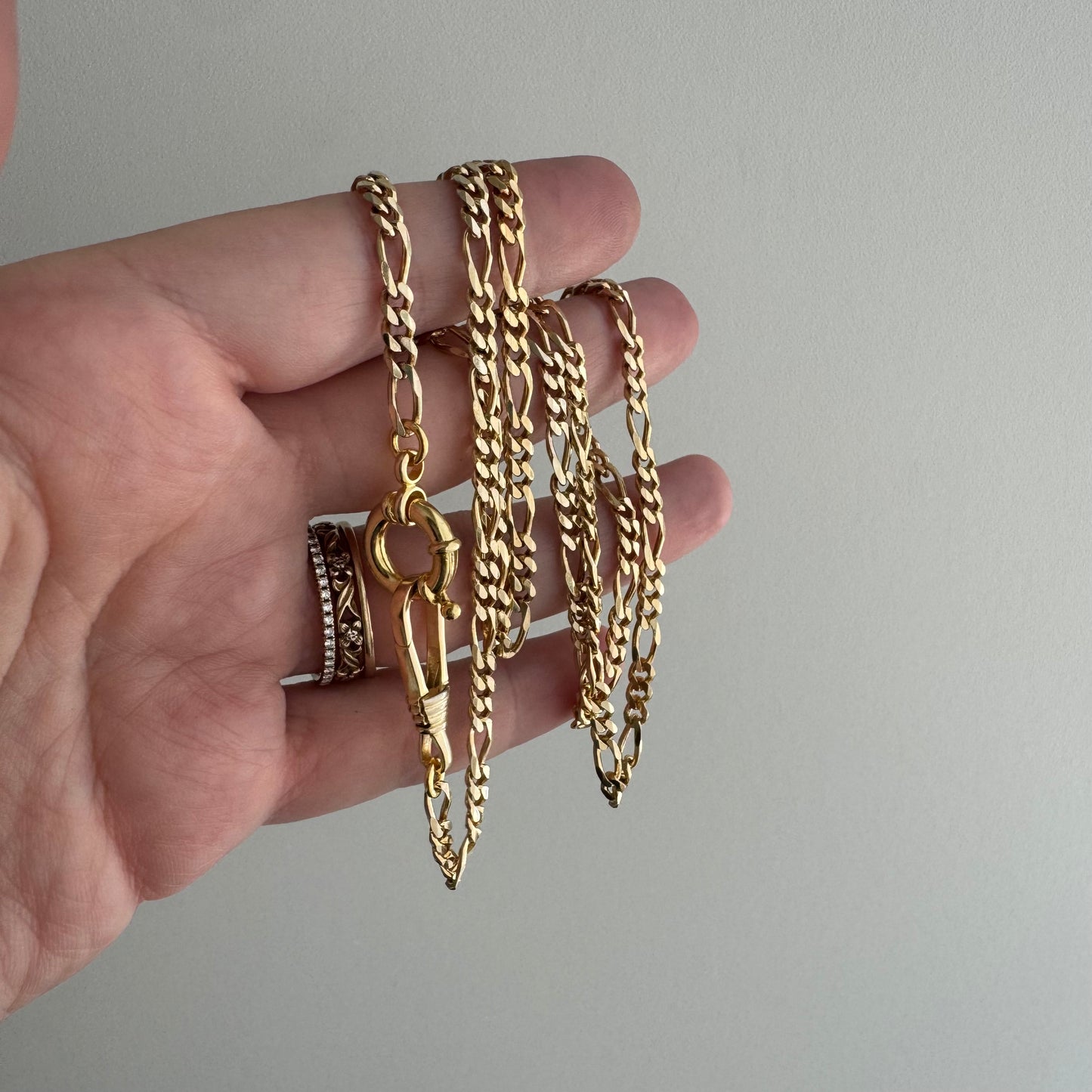 reimagined V I N T A G E // modern day watch chain / re-worked gold over sterling silver three-to-one figaro chain / 24.25", 16g