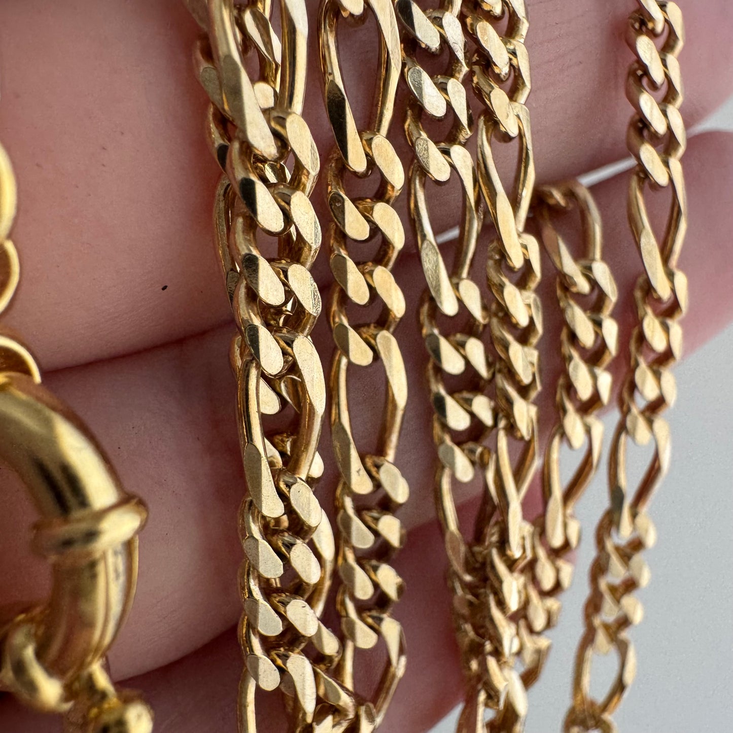 reimagined V I N T A G E // modern day watch chain / re-worked gold over sterling silver three-to-one figaro chain / 24.25", 16g