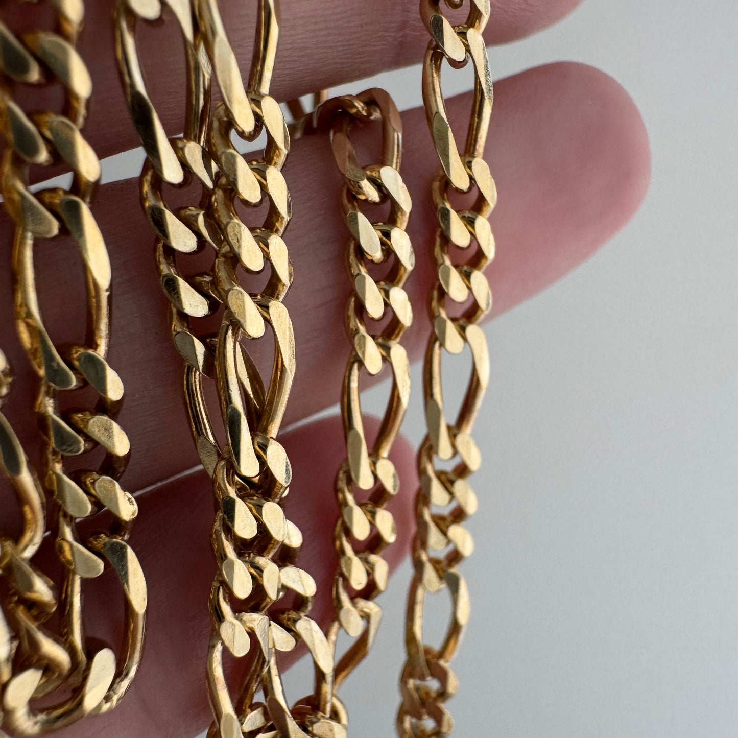 reimagined V I N T A G E // modern day watch chain / re-worked gold over sterling silver three-to-one figaro chain / 24.25", 16g