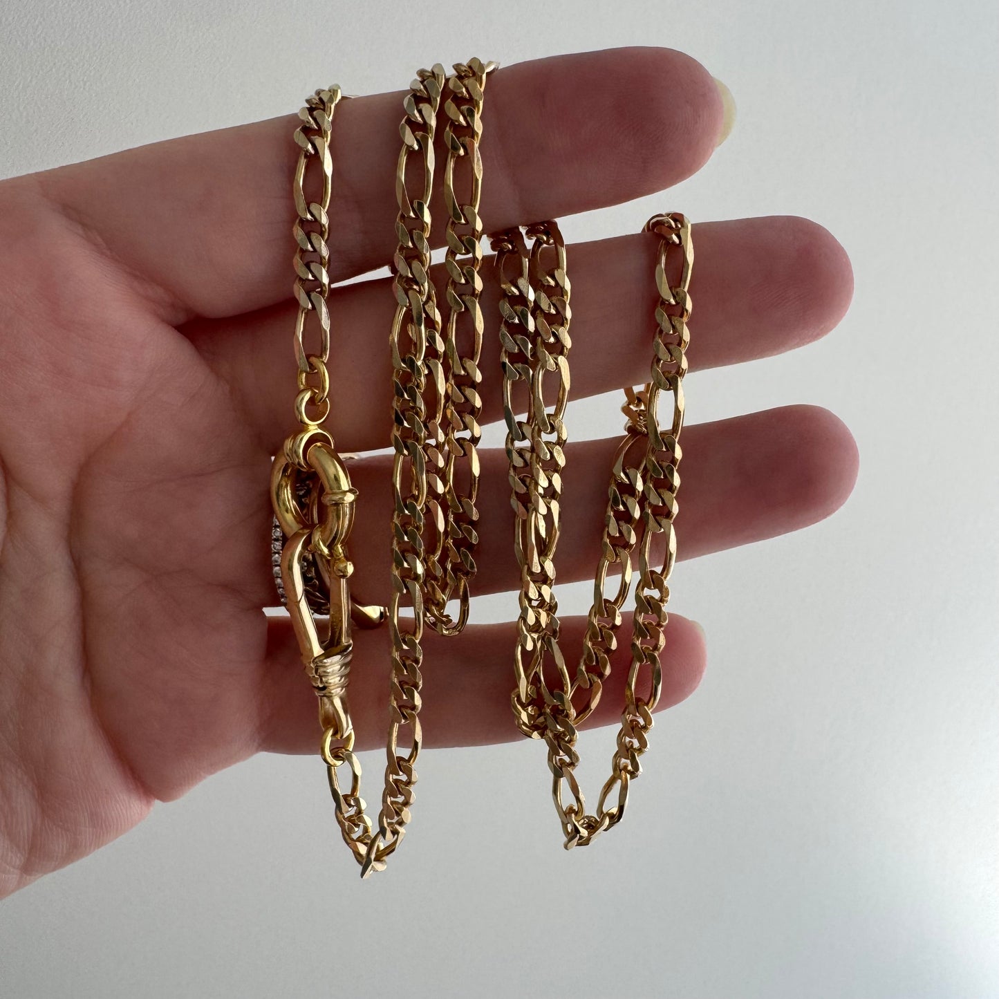 reimagined V I N T A G E // modern day watch chain / re-worked gold over sterling silver three-to-one figaro chain / 24.25", 16g