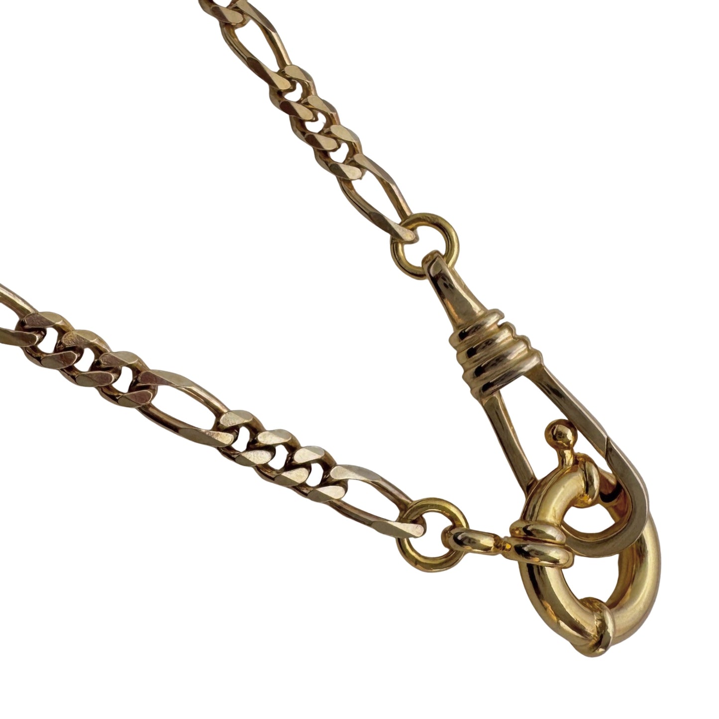 reimagined V I N T A G E // modern day watch chain / re-worked gold over sterling silver three-to-one figaro chain / 24.25", 16g