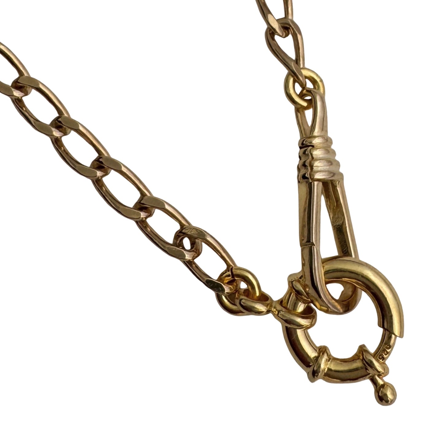 reimagined V I N T A G E // modern day watch chain / re-worked gold over sterling silver oval curb chain necklace / 18.5", 16.9g