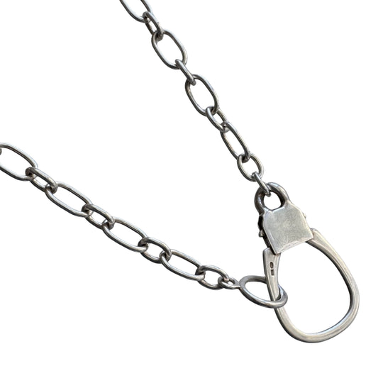 reimagined V I N T A G E // carabiner clasp / re-worked sterling silver trombone chain / 18.5", 37.2g