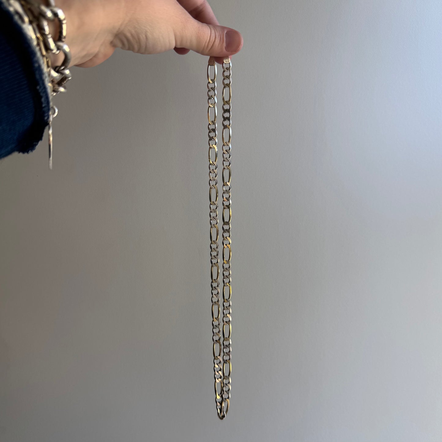 P R E - L O V E D // duality / sterling silver two tone statement figaro chain / ~20", 21.2g