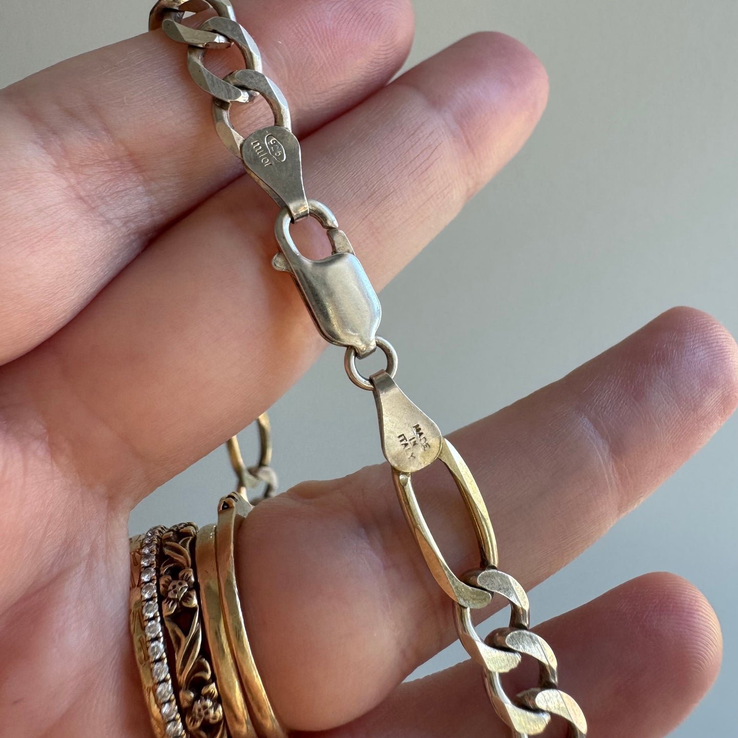 P R E - L O V E D // duality / sterling silver two tone statement figaro chain / ~20", 21.2g