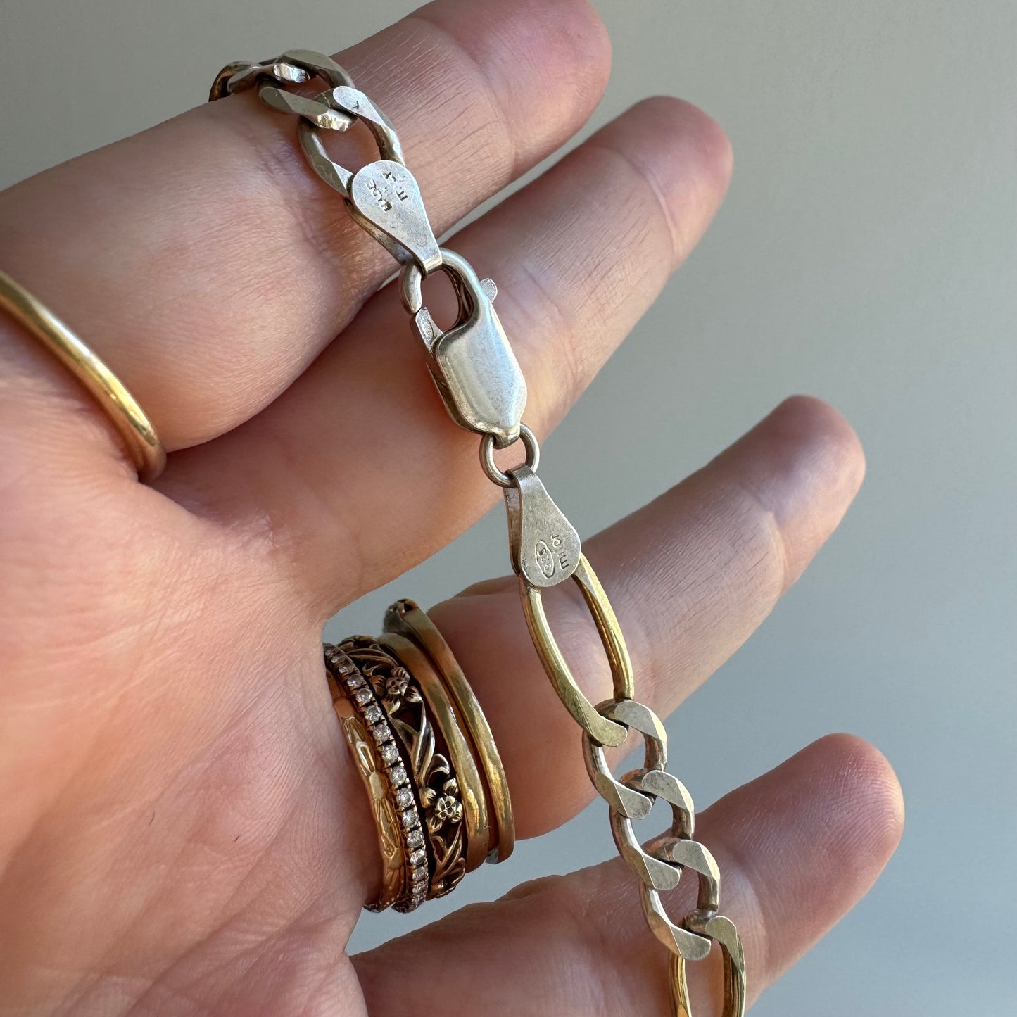 P R E - L O V E D // duality / sterling silver two tone statement figaro chain / ~20", 21.2g