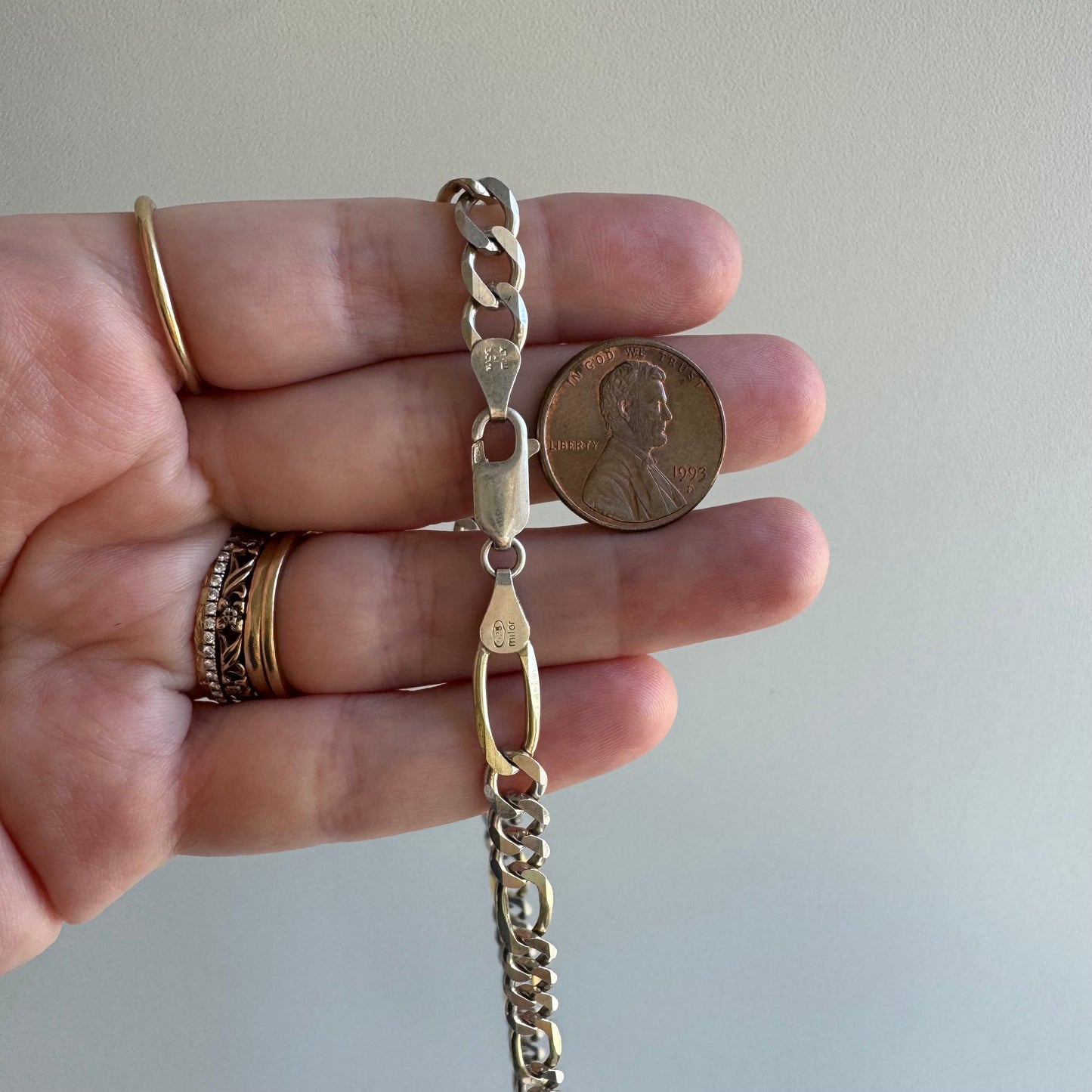 P R E - L O V E D // duality / sterling silver two tone statement figaro chain / ~20", 21.2g