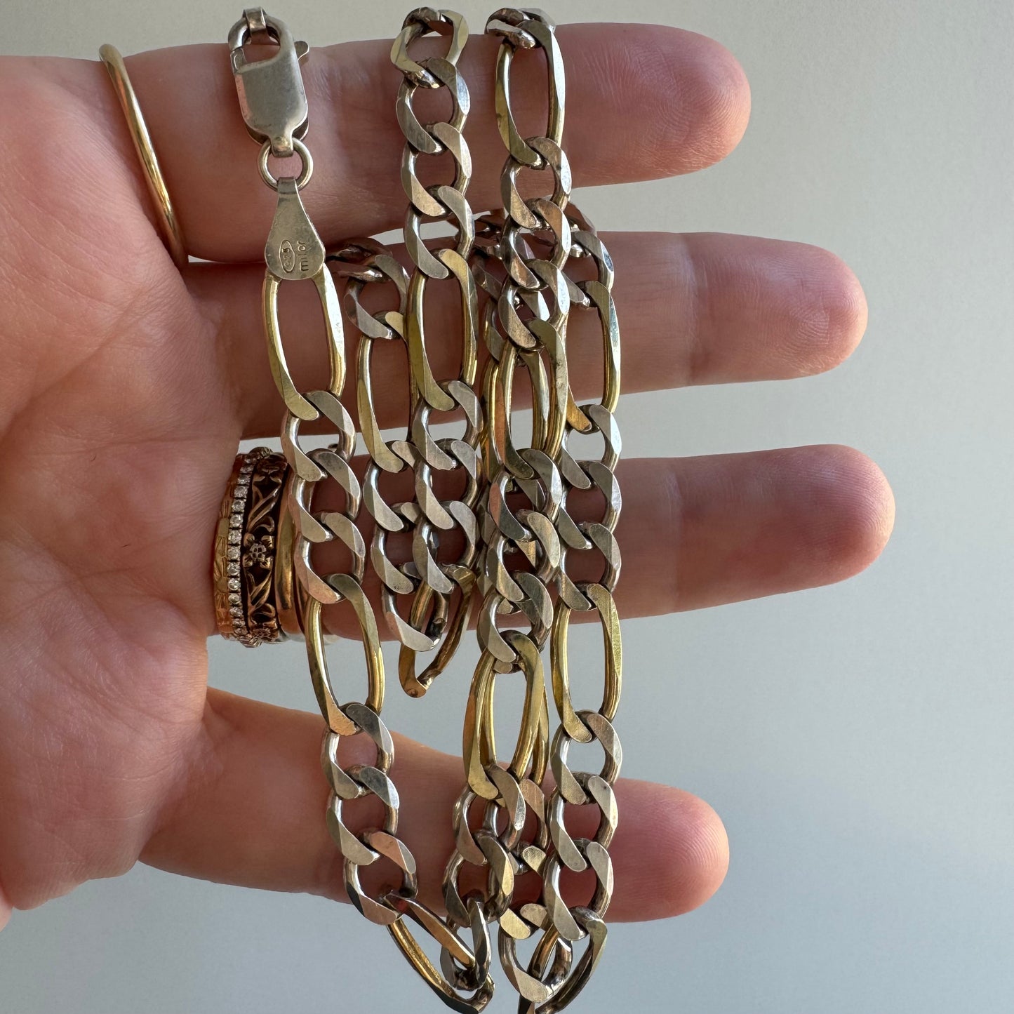 P R E - L O V E D // duality / sterling silver two tone statement figaro chain / ~20", 21.2g