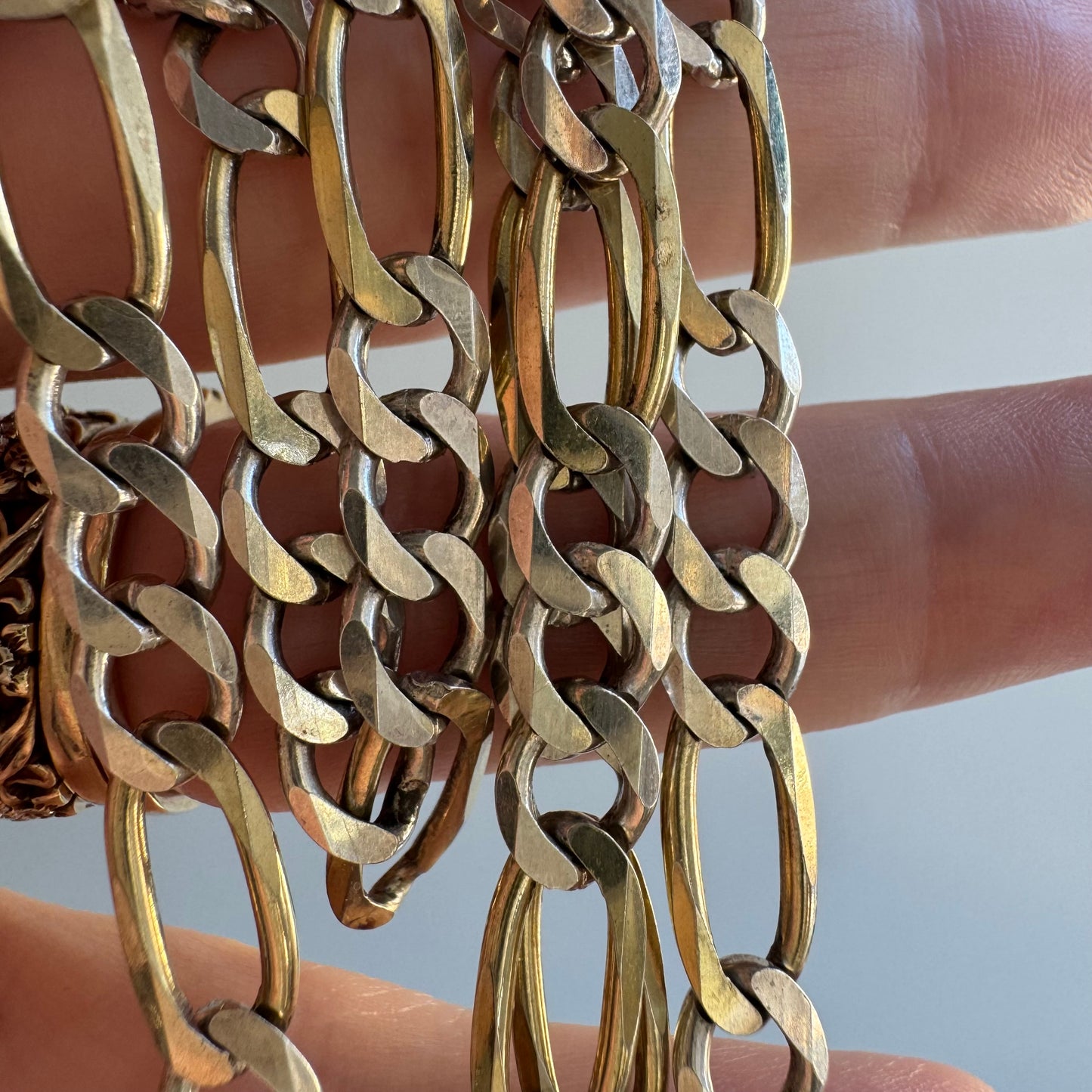 P R E - L O V E D // duality / sterling silver two tone statement figaro chain / ~20", 21.2g