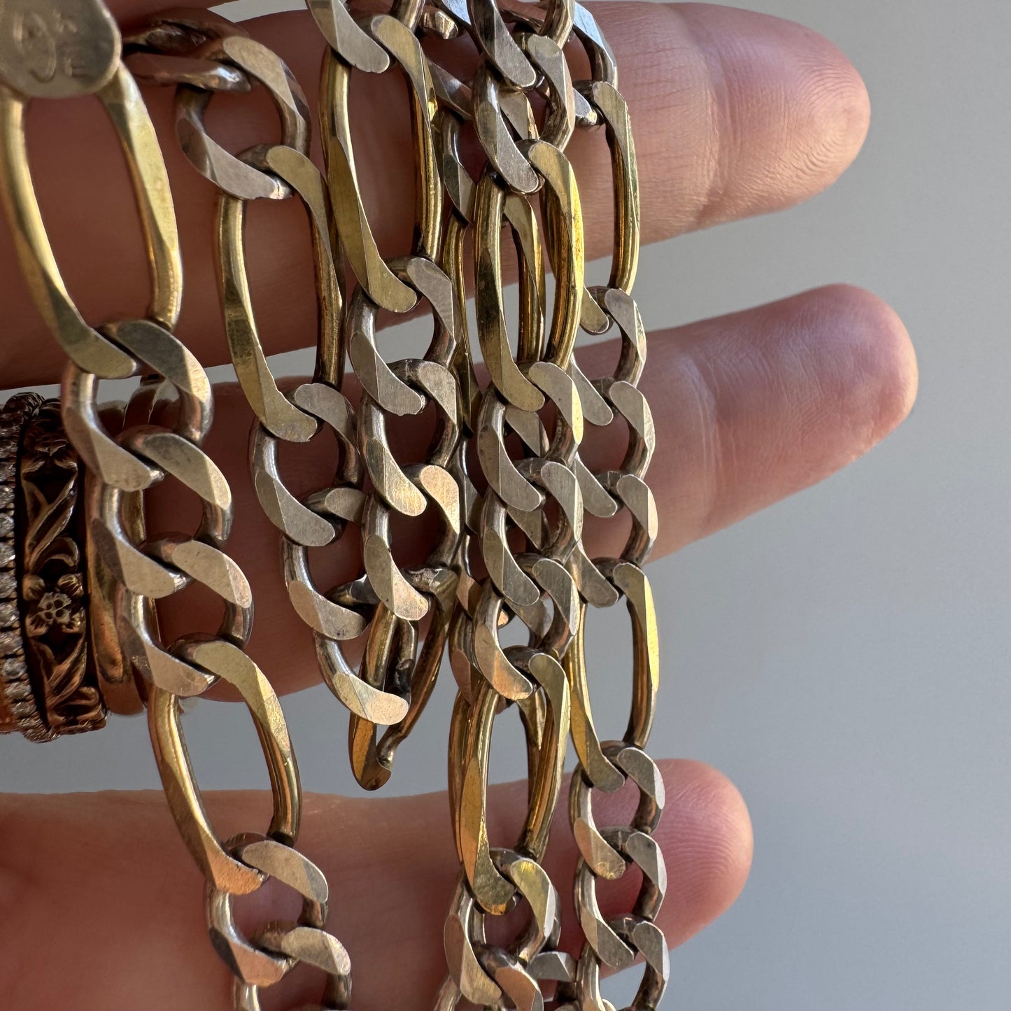 P R E - L O V E D // duality / sterling silver two tone statement figaro chain / ~20", 21.2g