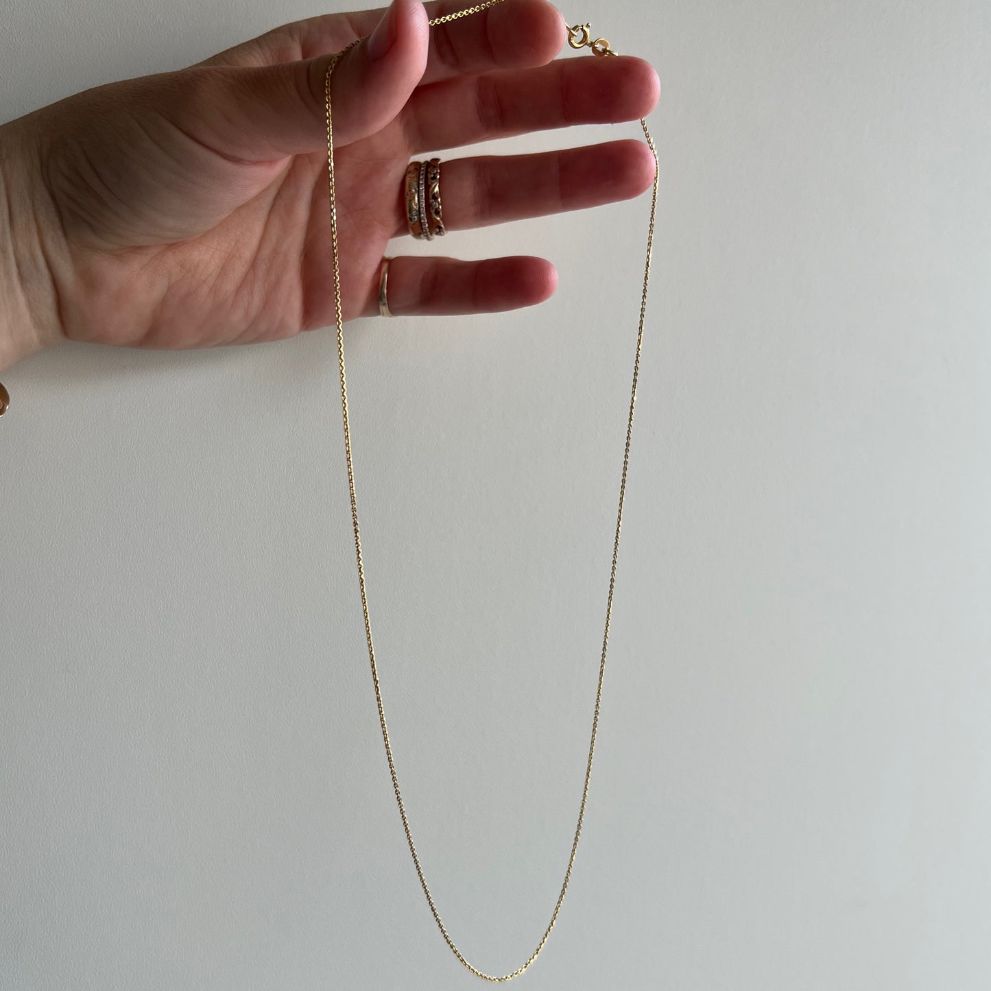 V I N T A G E // daintiest cable / 14k yellow gold chain / 20"