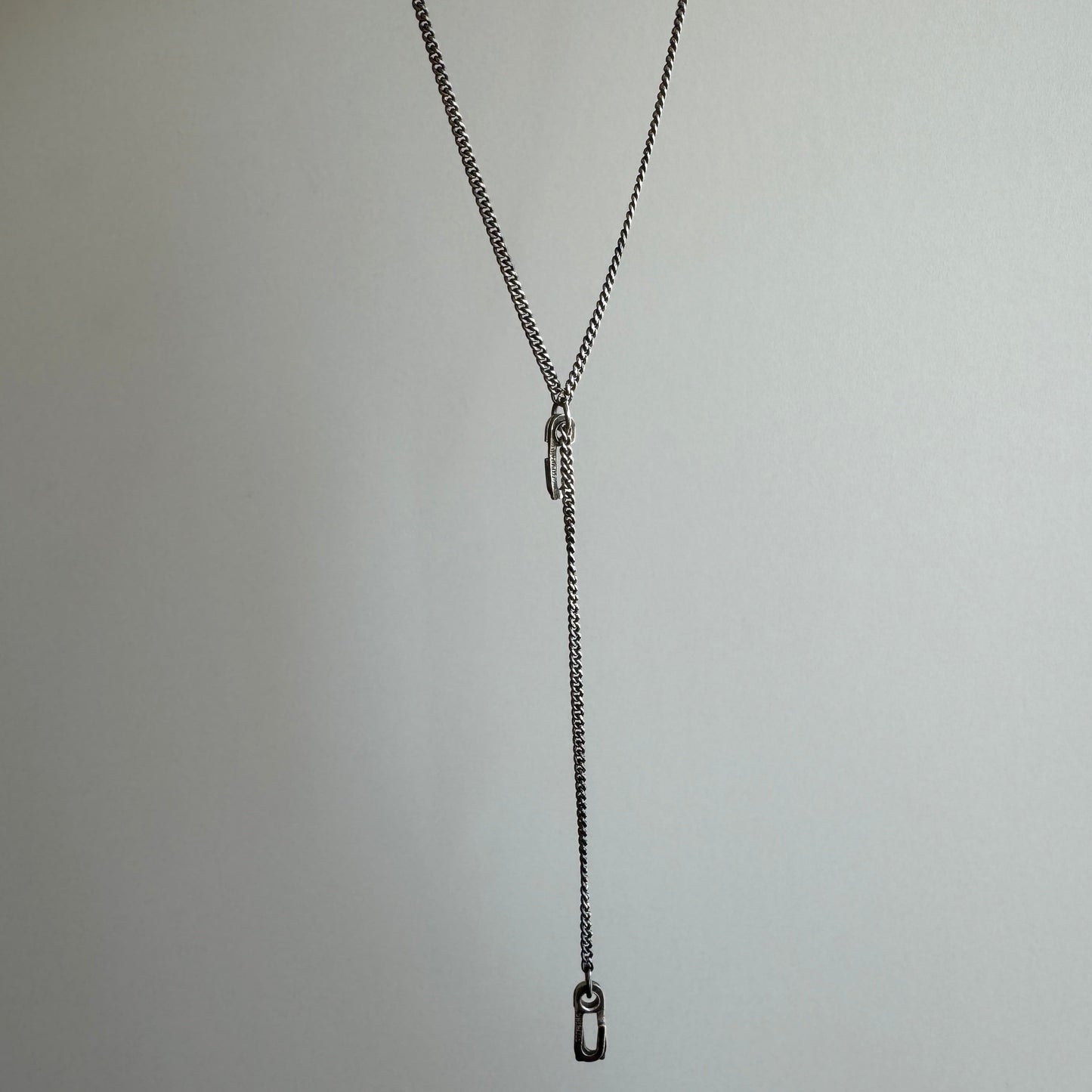 V I N T A G E // two sisters / sterling silver flat curb chain with two sister clasps / 28"