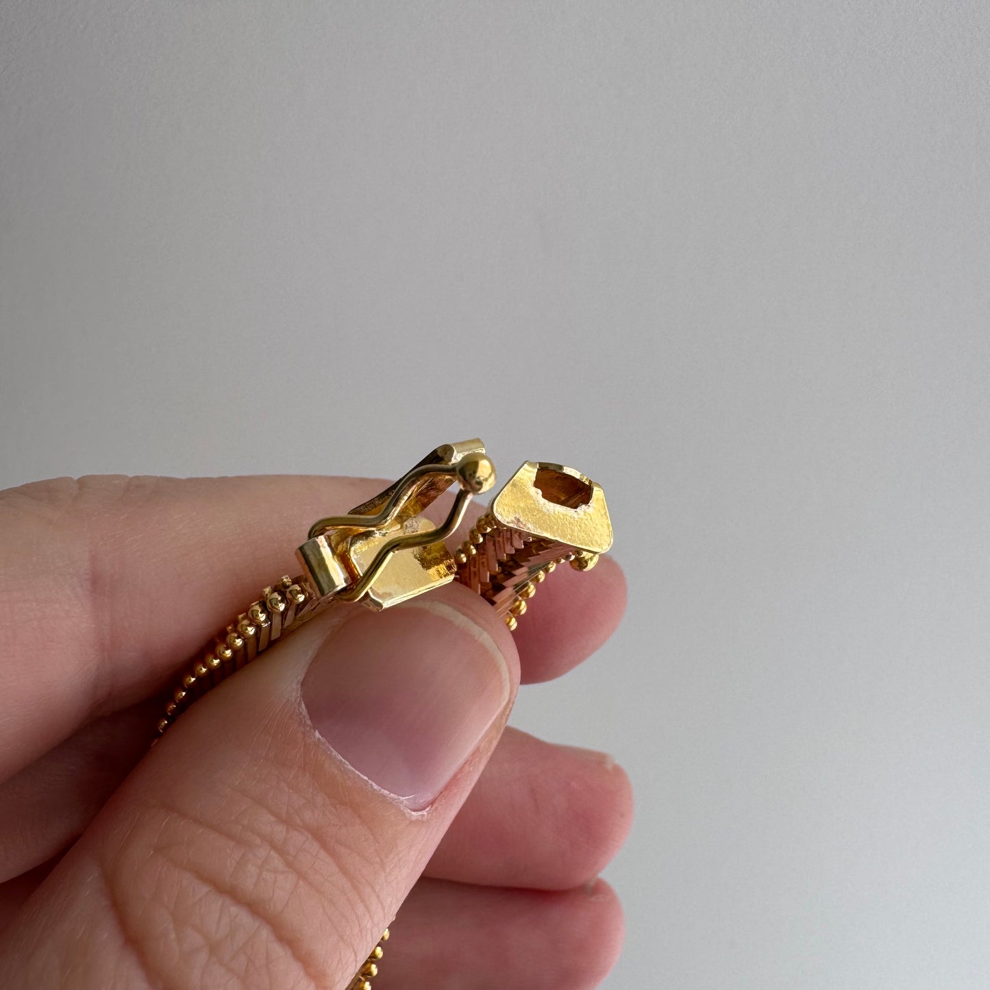 V I N T A G E // weave it together / gold over sterling silver flat woven necklace / 17", 36.1g