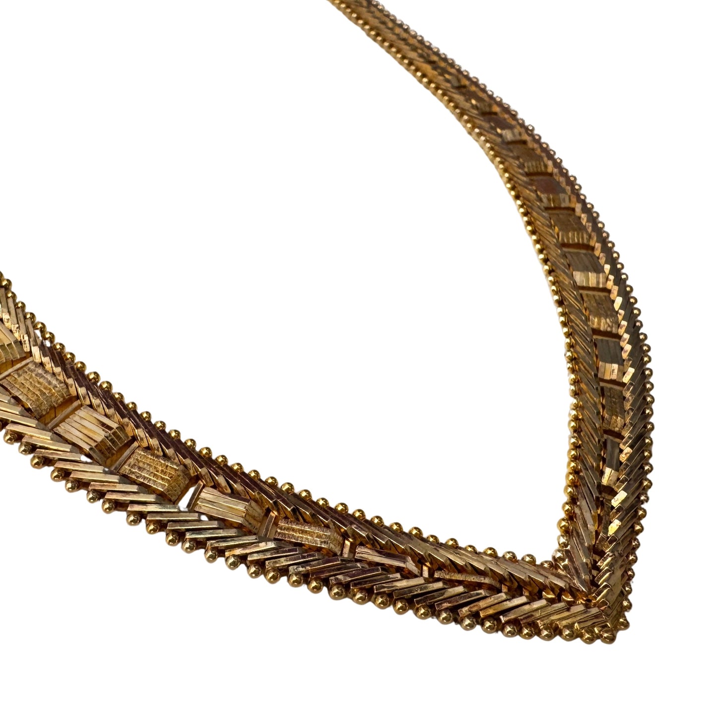 V I N T A G E // weave it together / gold over sterling silver flat woven necklace / 17", 36.1g