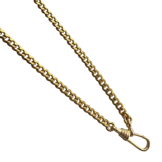 reimagined E S T A T E // modern day watch chain / re-worked gold over sterling silver cuban curb chain with dog clip clasp / 19.5", 16.2g