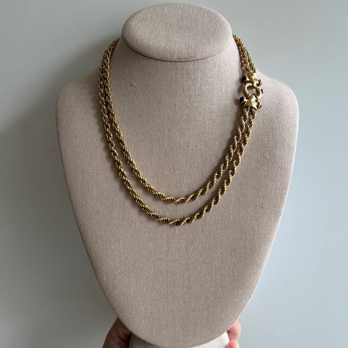 V I N T A G E // tricks of the eye / Italian double rope chain / gold vermeil over sterling necklace / 18"