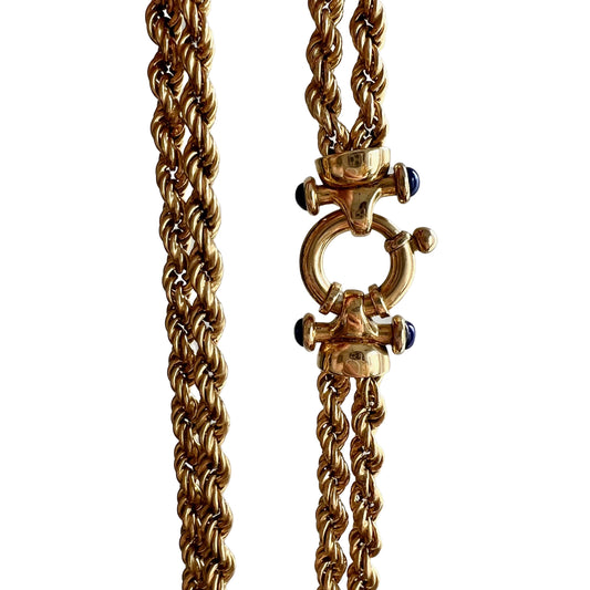 V I N T A G E // tricks of the eye / Italian double rope chain / gold vermeil over sterling necklace / 18"