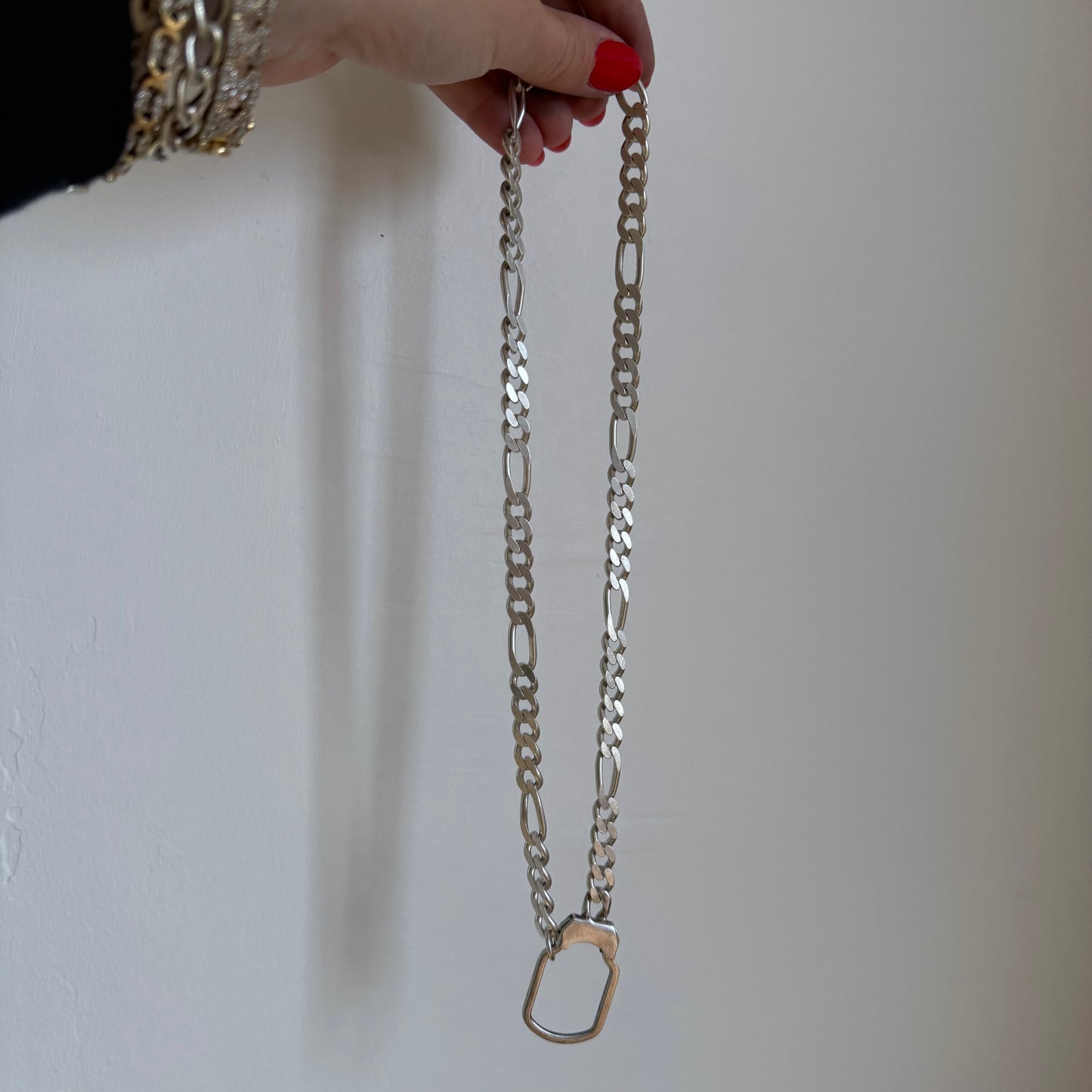 reimagined V I N T A G E // connected possibilities / sterling silver heavy figaro chain with connector clasp / 21", 53.2g