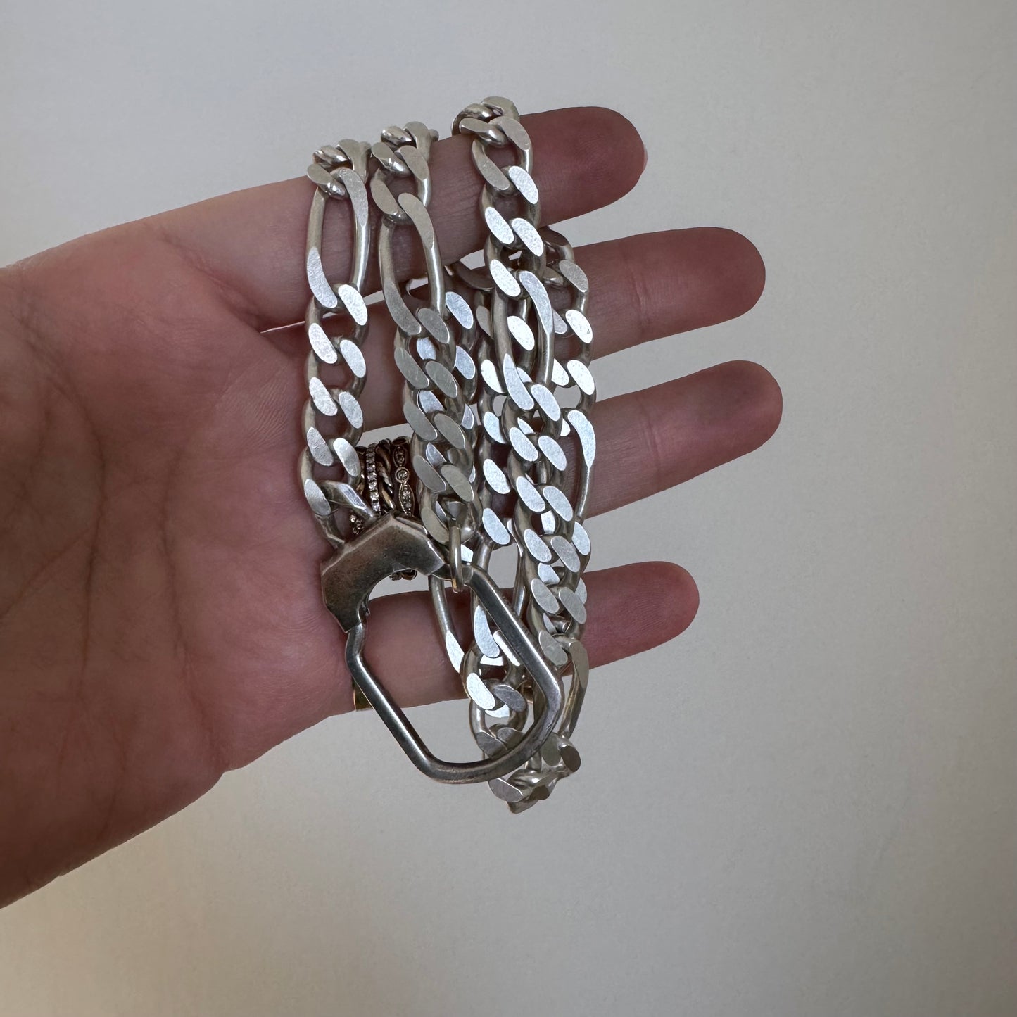 reimagined V I N T A G E // connected possibilities / sterling silver heavy figaro chain with connector clasp / 21", 53.2g