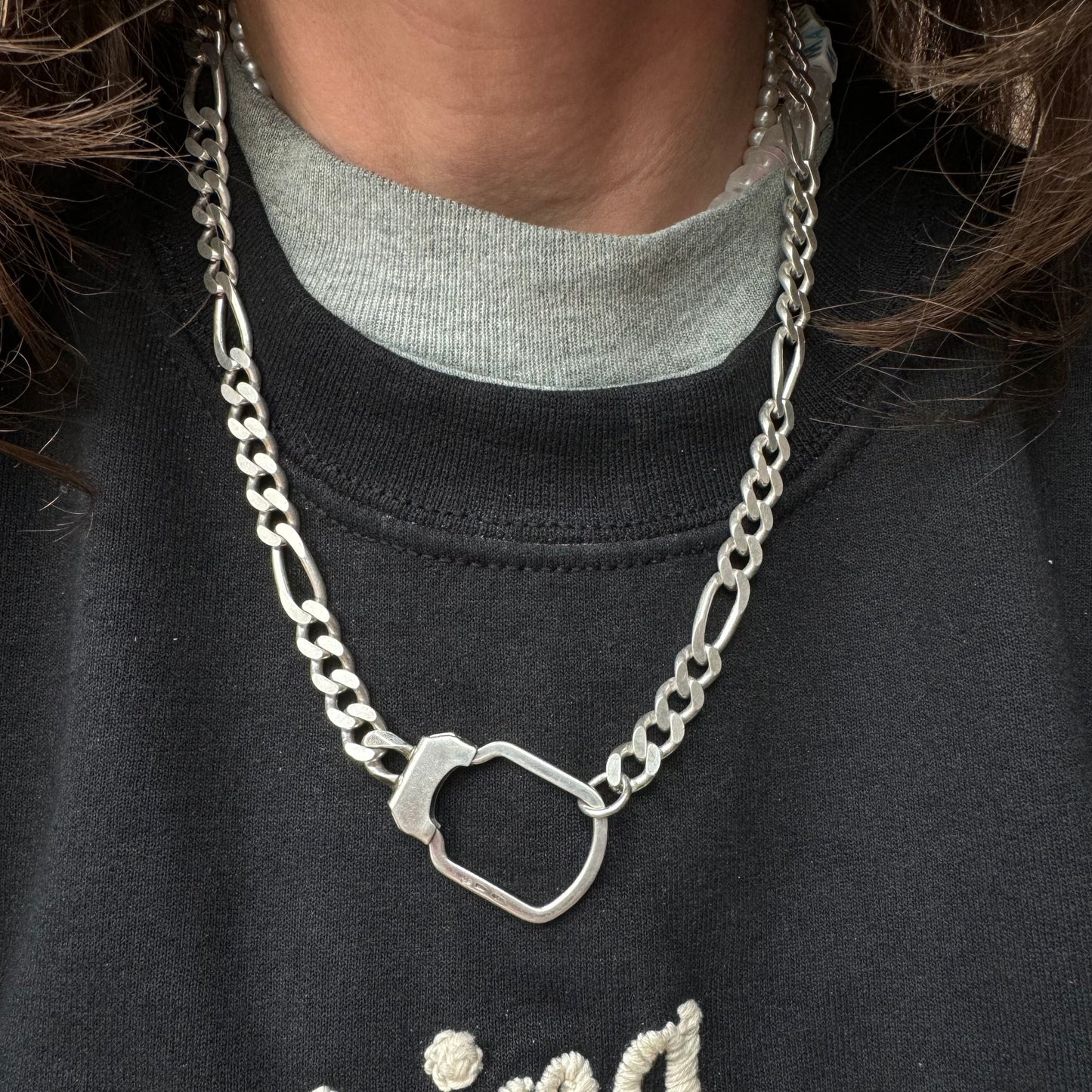 reimagined V I N T A G E // connected possibilities / sterling silver heavy figaro chain with connector clasp / 21", 53.2g