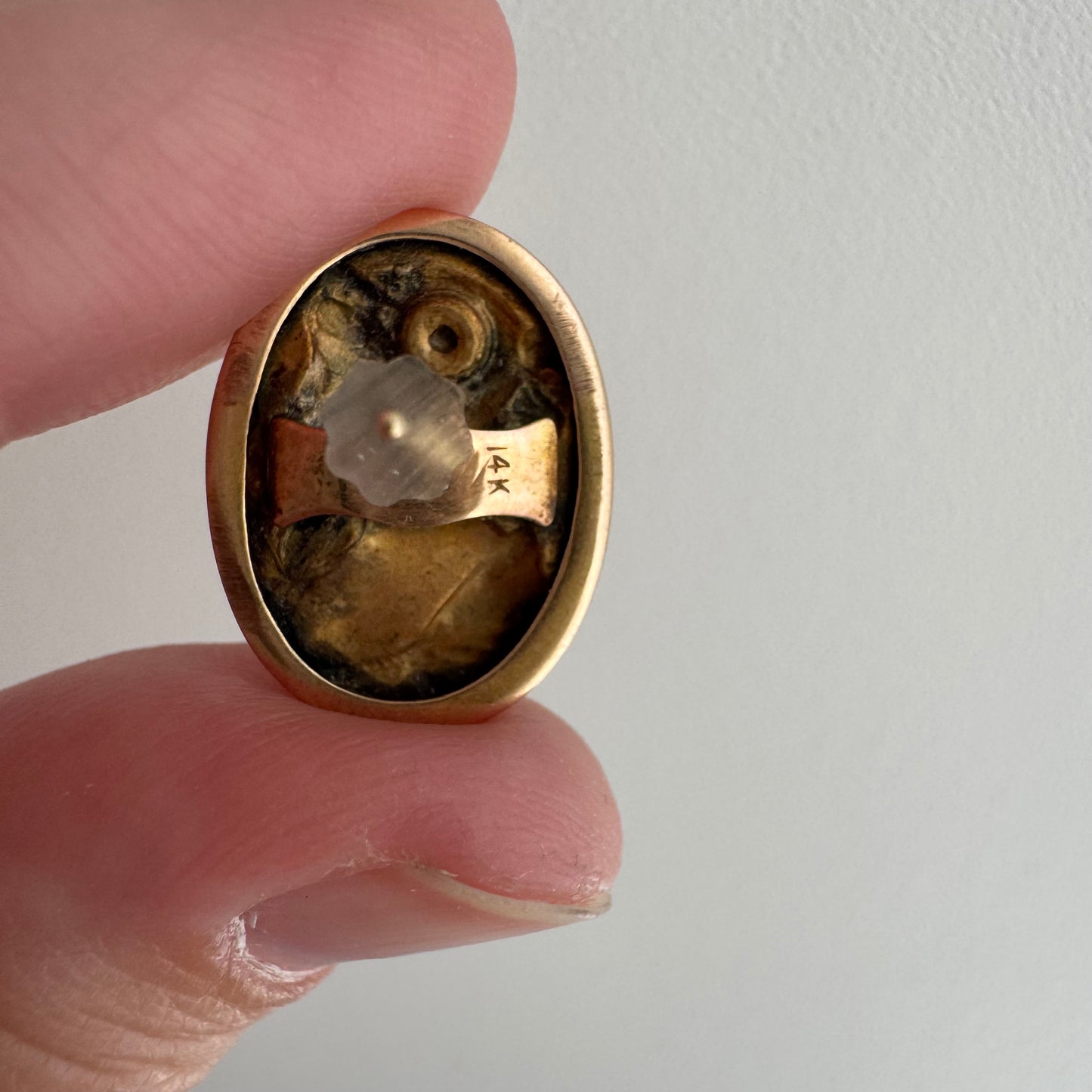 reimagined A N T I Q U E // maybe Hera / 14k Greek goddess cufflink conversion earrings