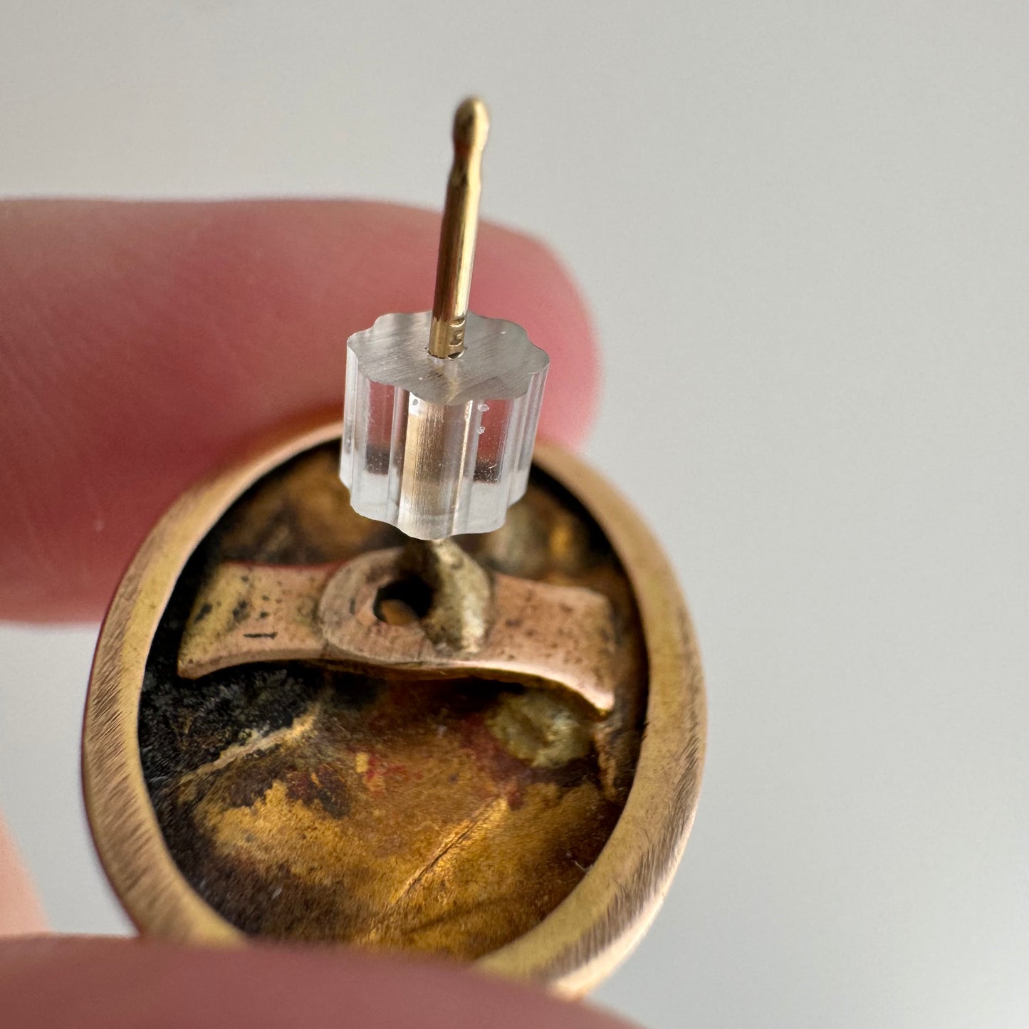 reimagined A N T I Q U E // maybe Hera / 14k Greek goddess cufflink conversion earrings