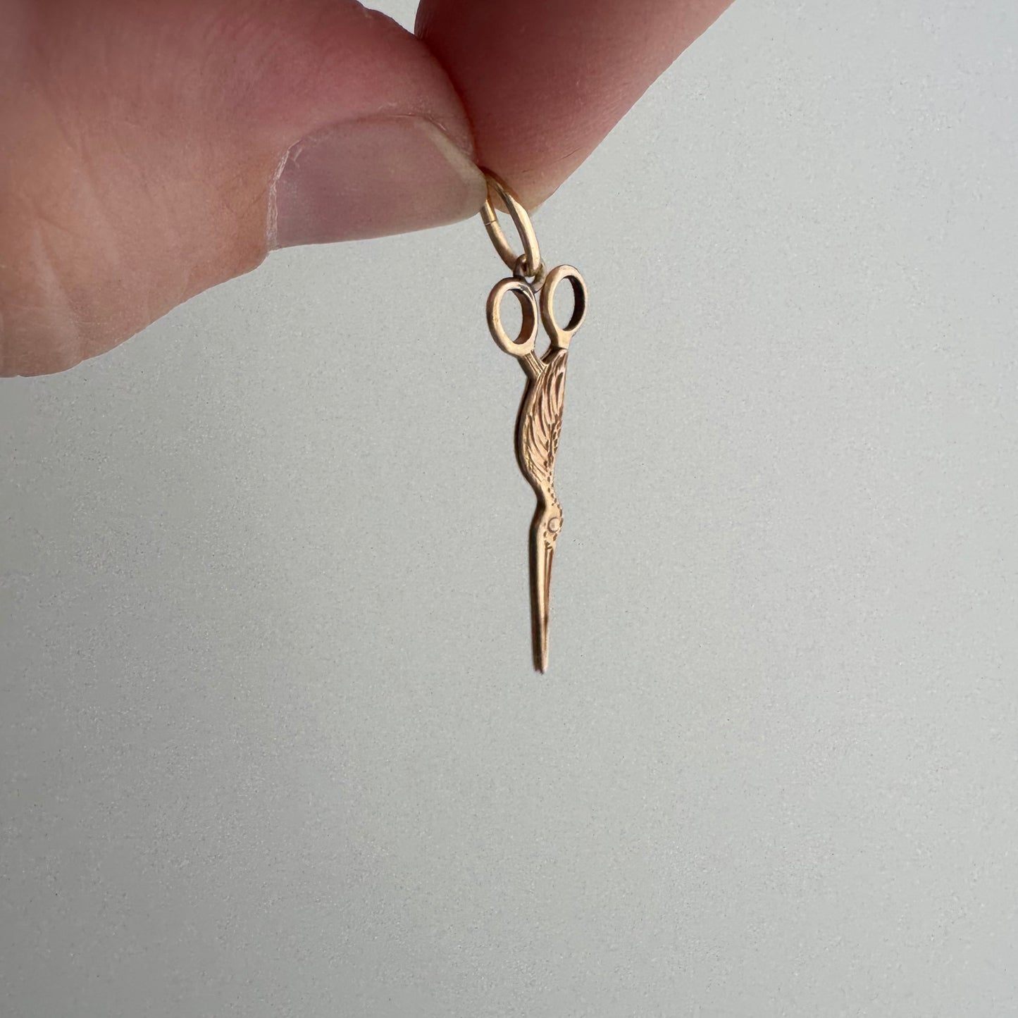 A N T I Q U E // stork origin story / 14k victorian era moving stork scissors / a charm or pendant