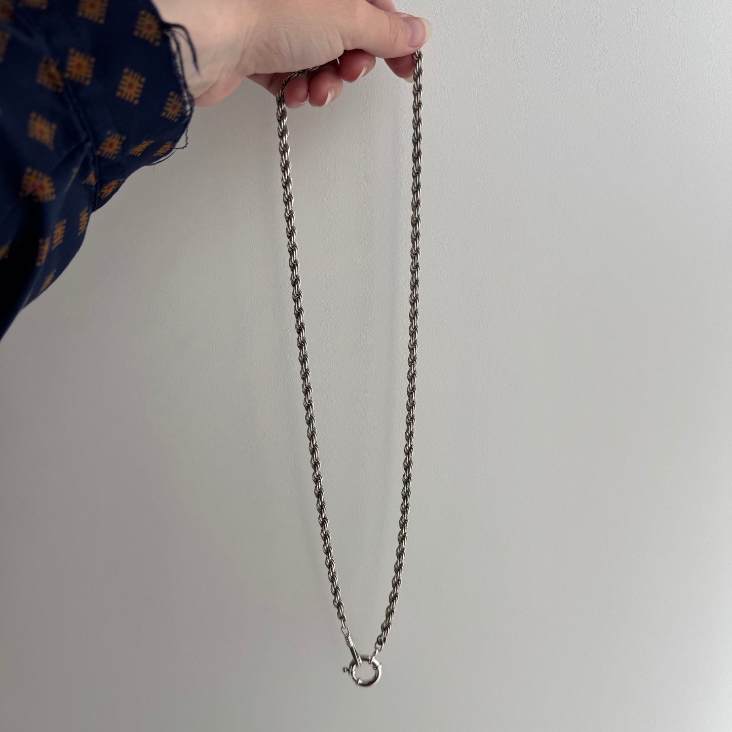 reimagined V I N T A G E // modern day watch chain / re-worked sterling silver chunky rope chain necklace / almost 26", 46.8g