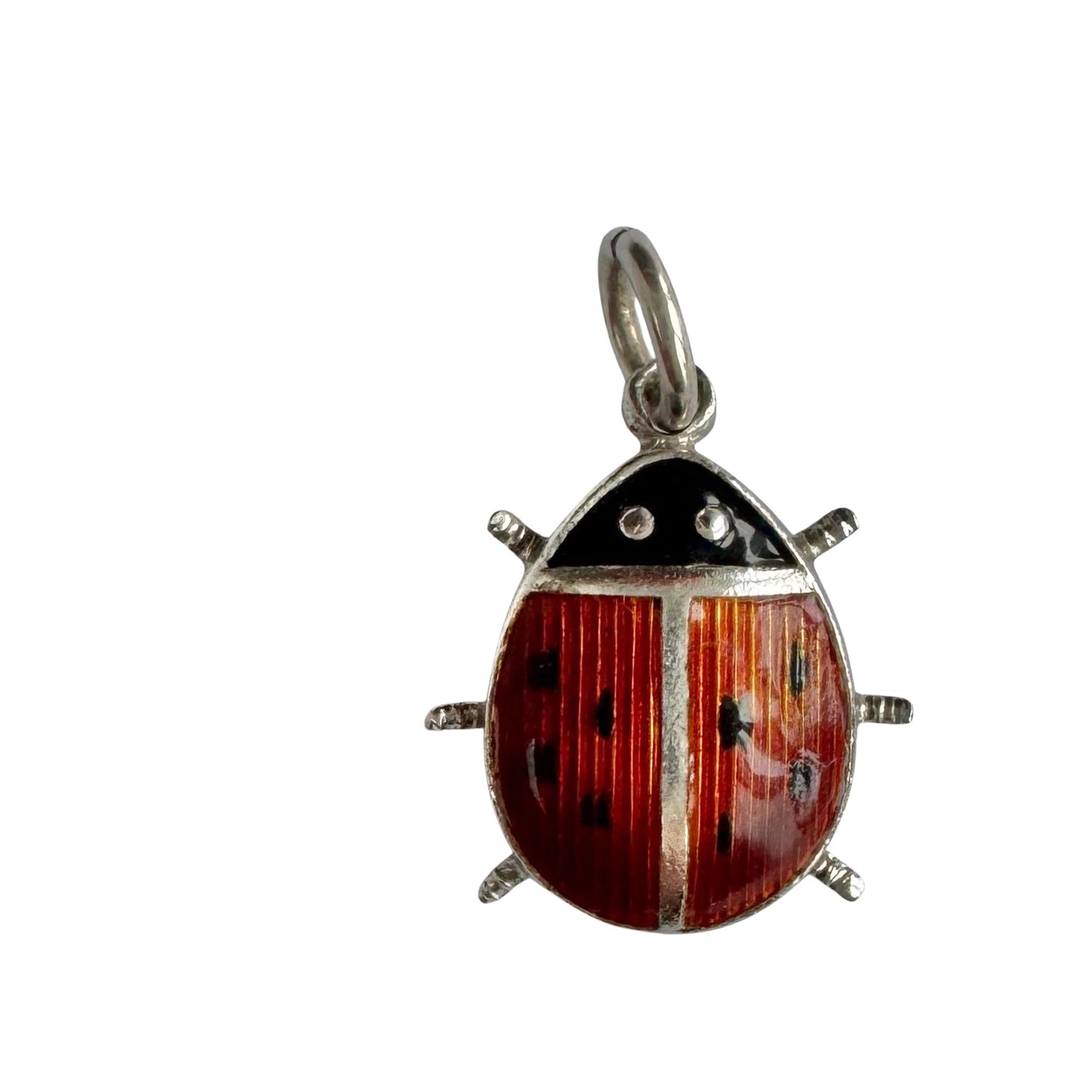 V I N T A G E // ladybug ladybug / sterling silver and enamel ladybug pendant charm