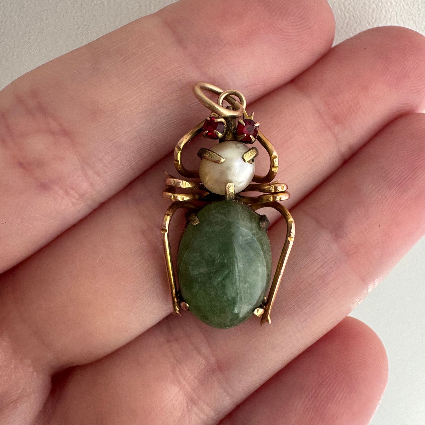 reimagined V I N T A G E // beetle cosplay / 9k 375 spider pendant / a brooch conversion