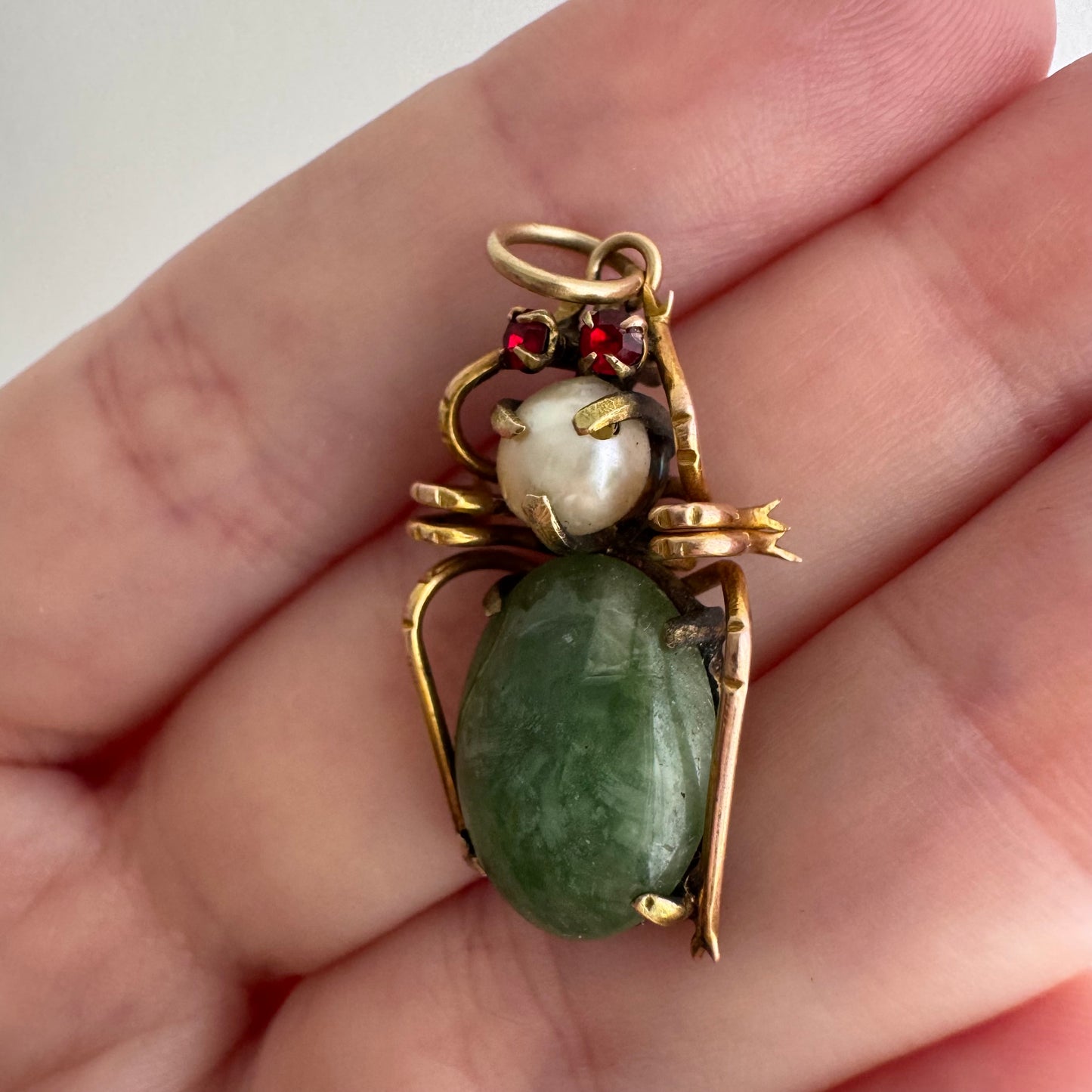 reimagined V I N T A G E // beetle cosplay / 9k 375 spider pendant / a brooch conversion