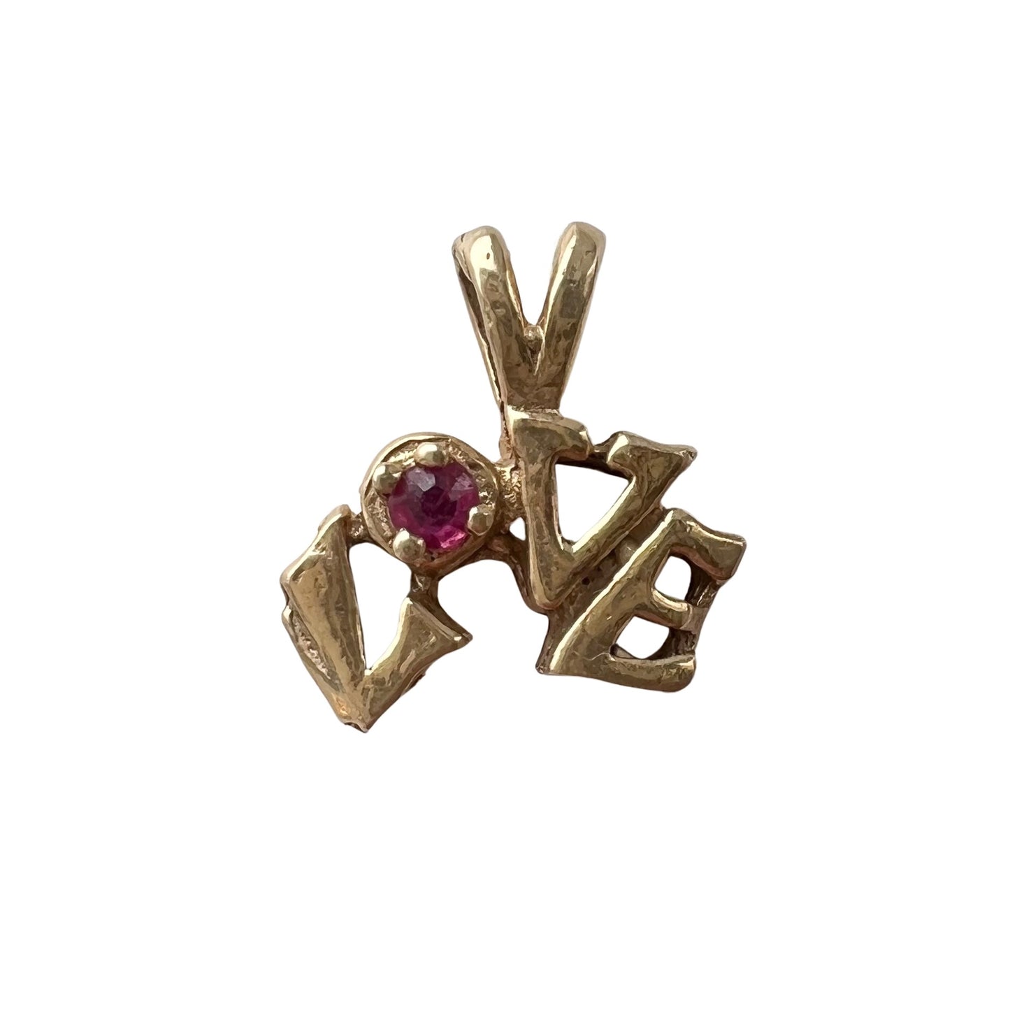 V I N T A G E // 1970s love / 14k and ruby love pendant