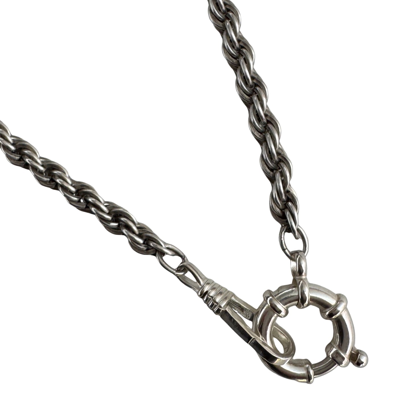 reimagined V I N T A G E // modern day watch chain / re-worked sterling silver chunky rope chain necklace / almost 26", 46.8g