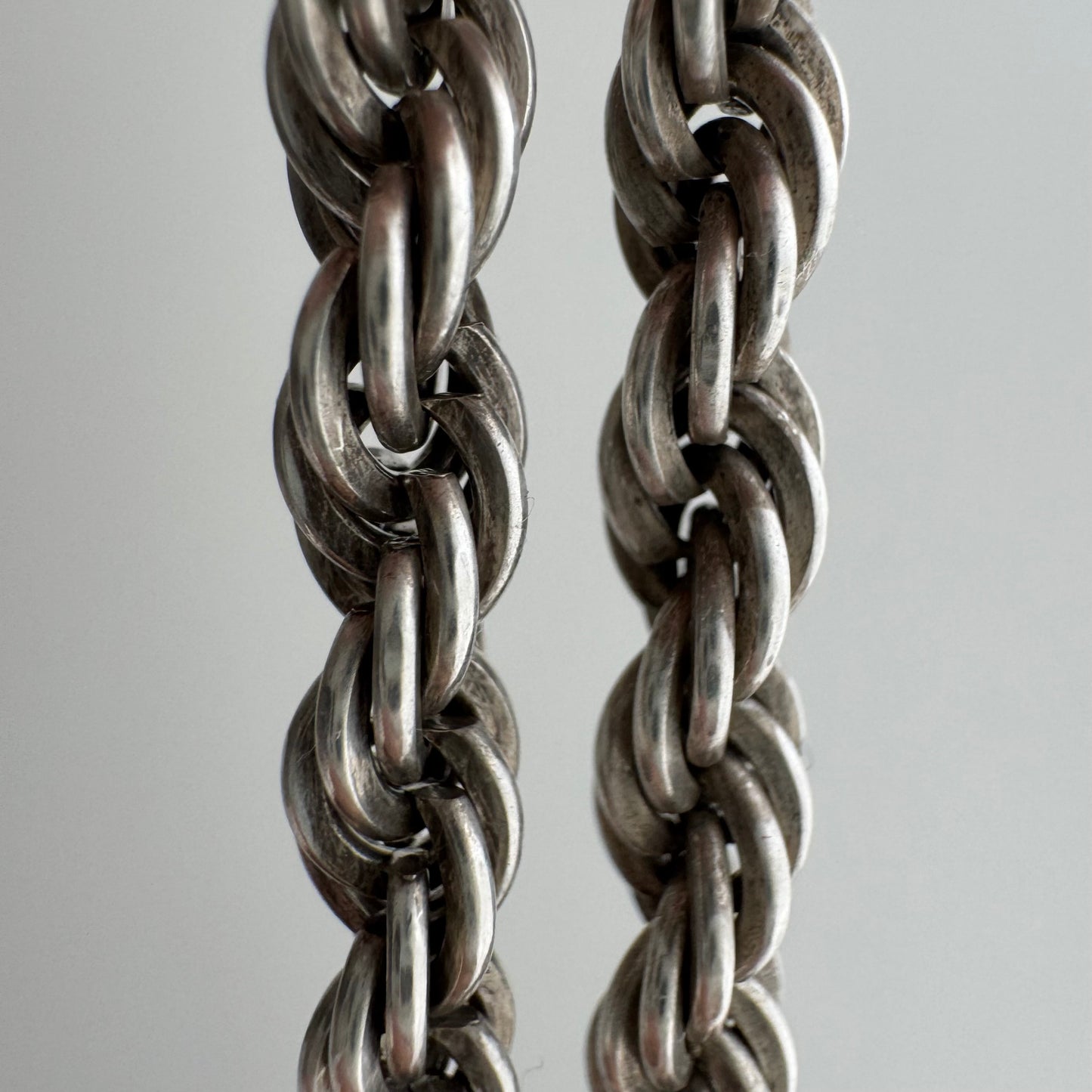 reimagined V I N T A G E // modern day watch chain / re-worked sterling silver chunky rope chain necklace / almost 26", 46.8g