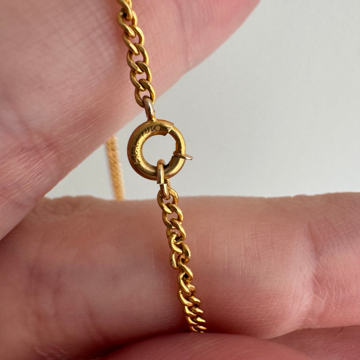 V I N T A G E // dainty, sturdy curb / 10k solid gold tight narrow curb chain necklace / 18"+, 3.5g