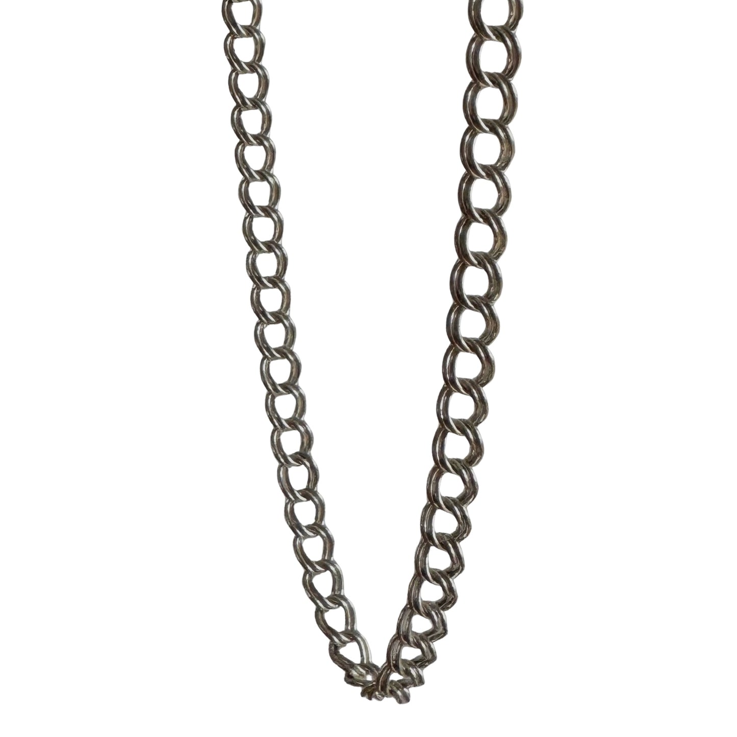 V I N T A G E // doubled up possibilities / sterling silver double curb link chain necklace / 24", 18.8g