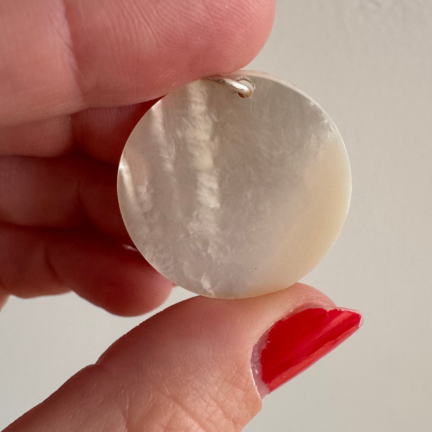 V I N T A G E // 1970s moon / carved mother of pearl moon / a pendant