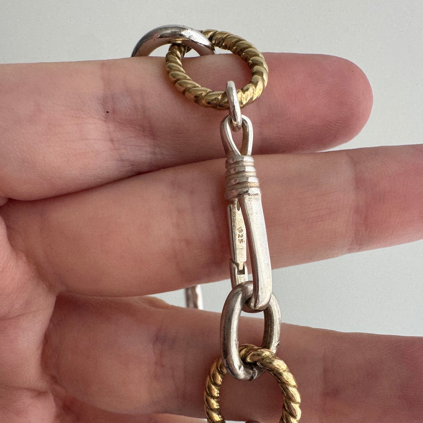 reimagined V I N T A G E // modern day watch chain / chunky sterling silver alternating cable chain with new dog clip clasp / 20", 65.5g