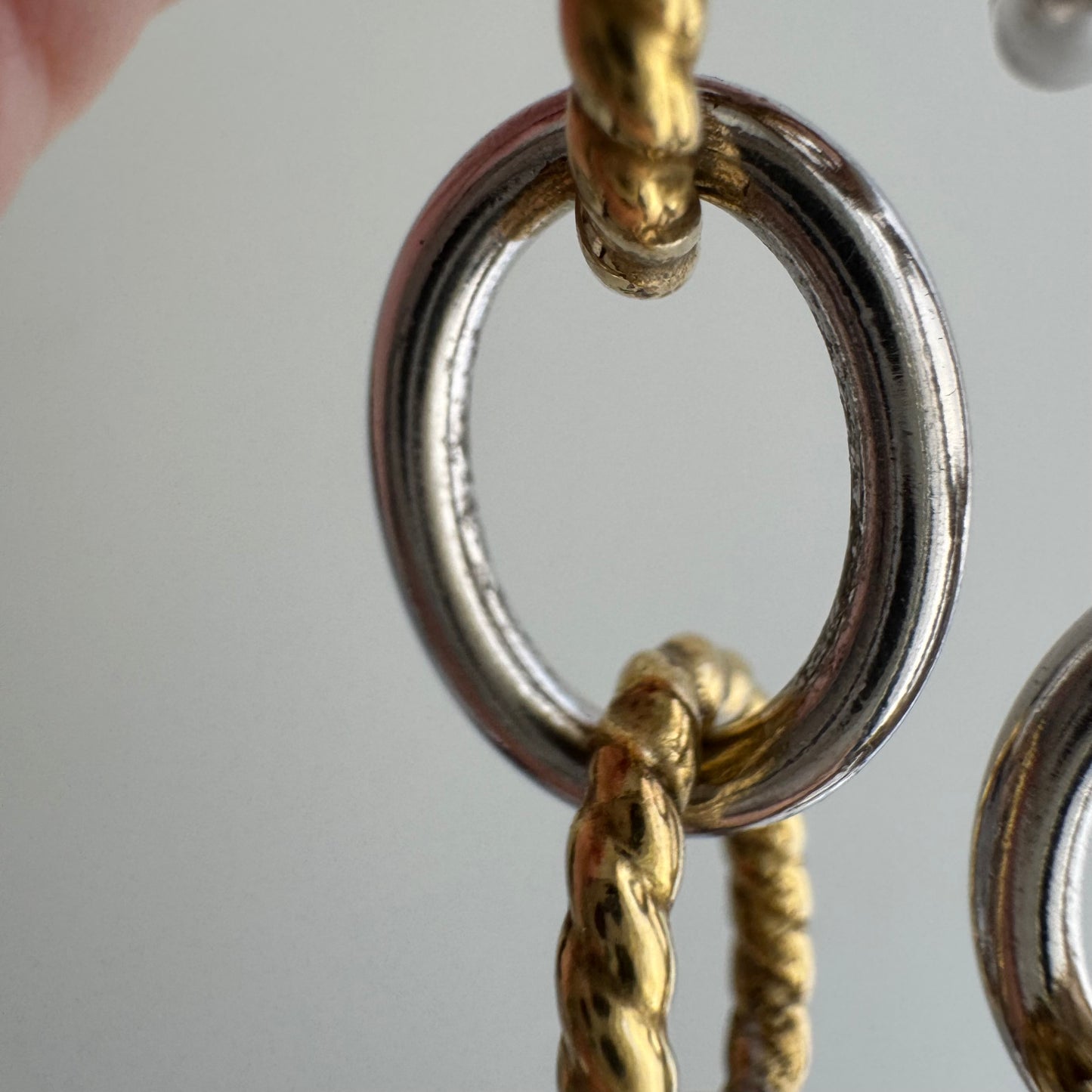 reimagined V I N T A G E // modern day watch chain / chunky sterling silver alternating cable chain with new dog clip clasp / 20", 65.5g