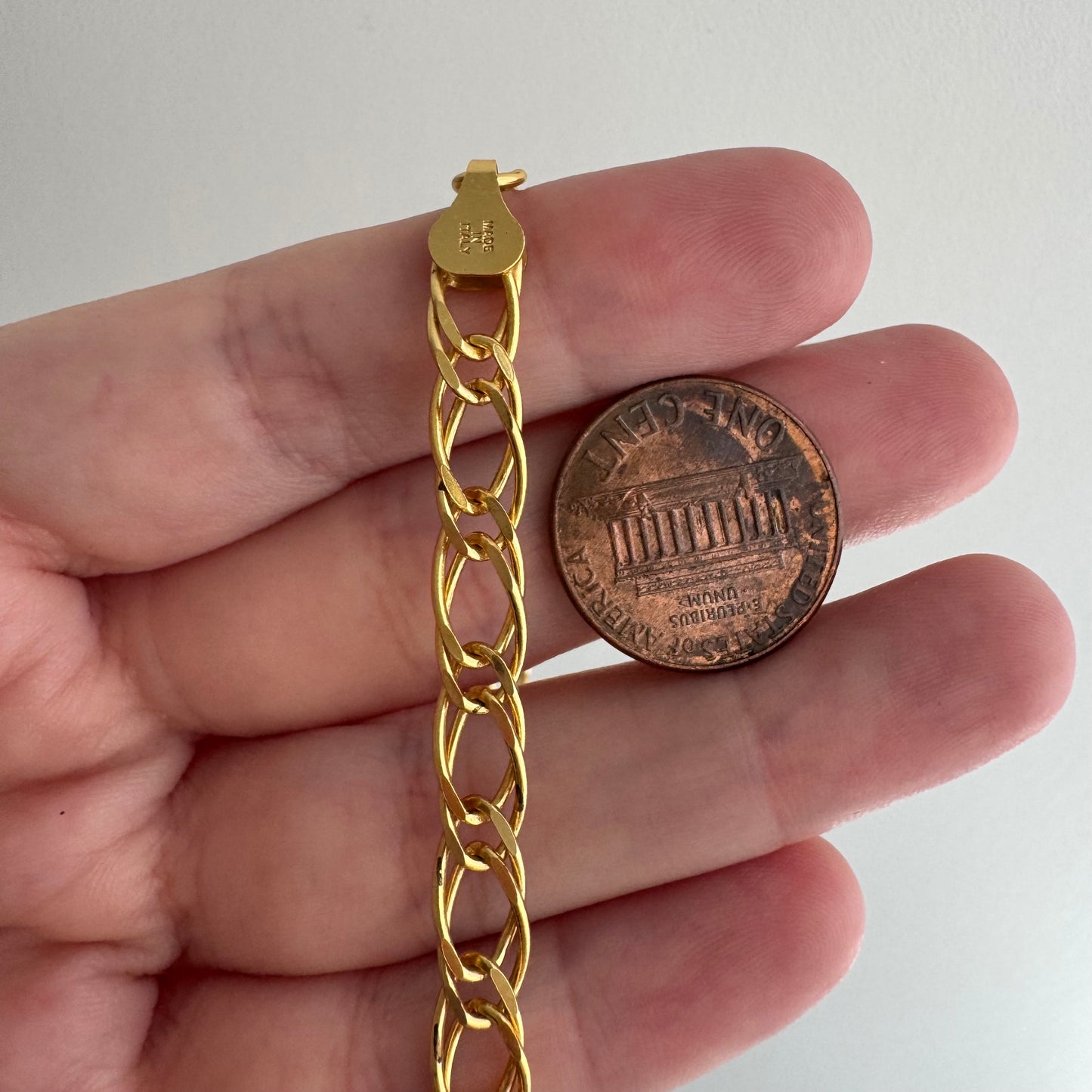 E S T A T E // doubled up / gold over sterling silver oval double curb chain necklace / 17.75", 12.7g