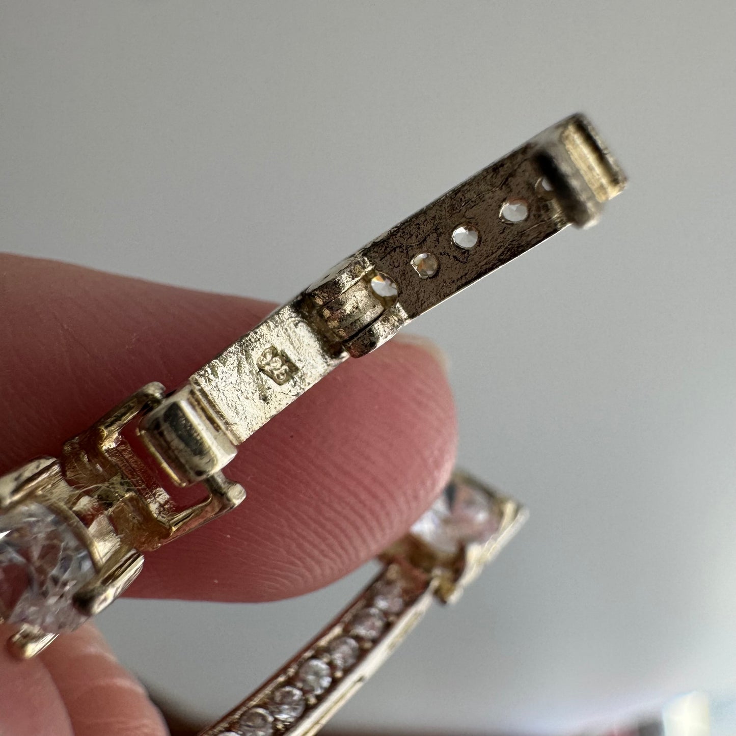 P R E - L O V E D // sparkly stations / sterling silver + cz tennis necklace / almost 16.5", 20.1g