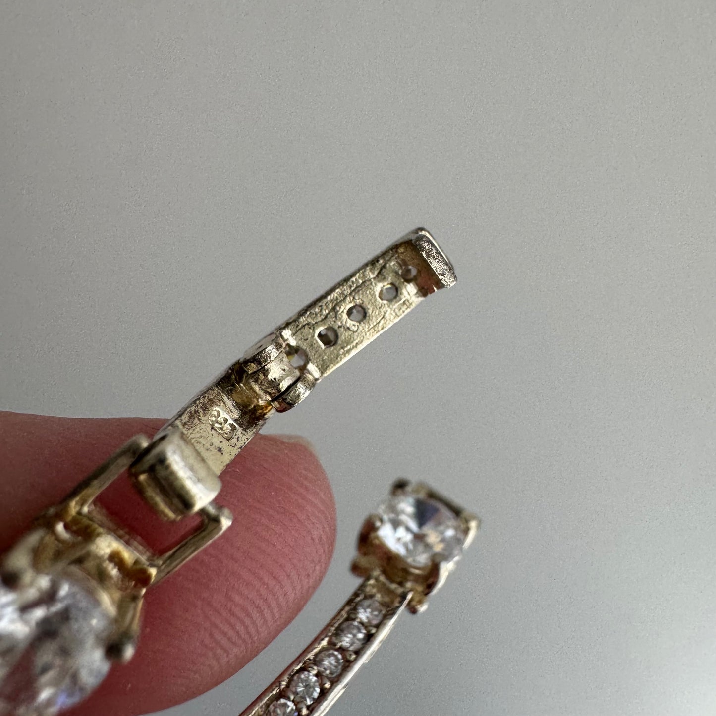 P R E - L O V E D // sparkly stations / sterling silver + cz tennis necklace / almost 16.5", 20.1g