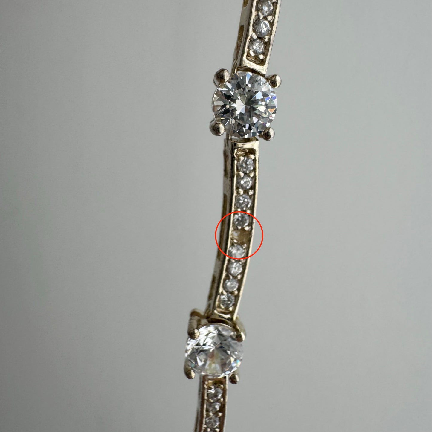 P R E - L O V E D // sparkly stations / sterling silver + cz tennis necklace / almost 16.5", 20.1g