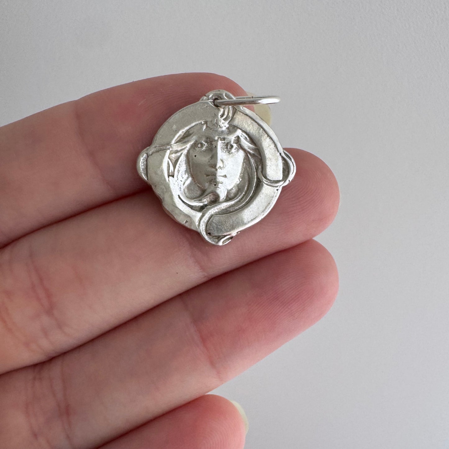 P R E - L O V E D // fabulous framed femme / sterling silver art nouveau style goddess / a pendant
